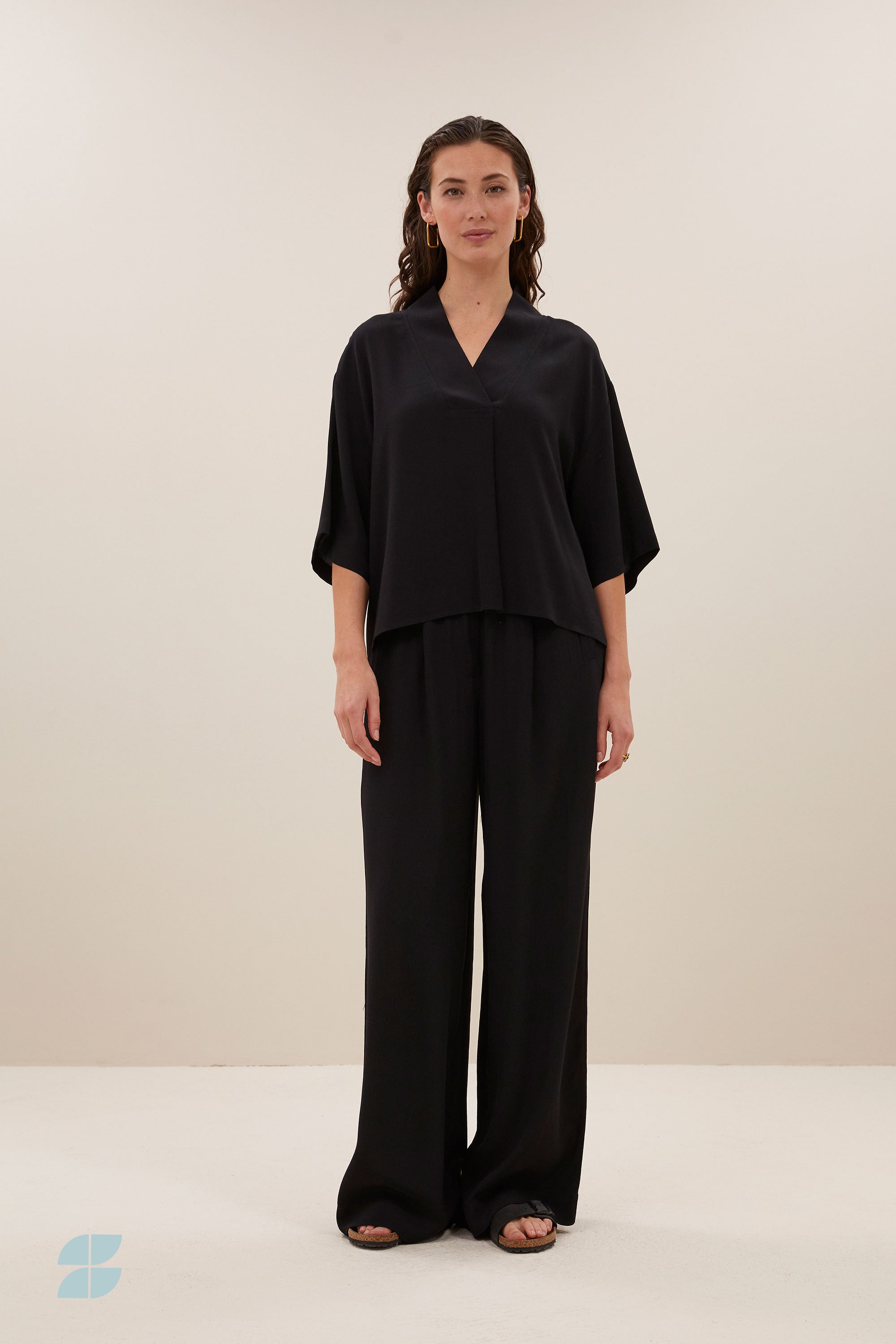 owen viscose blouse | jet black