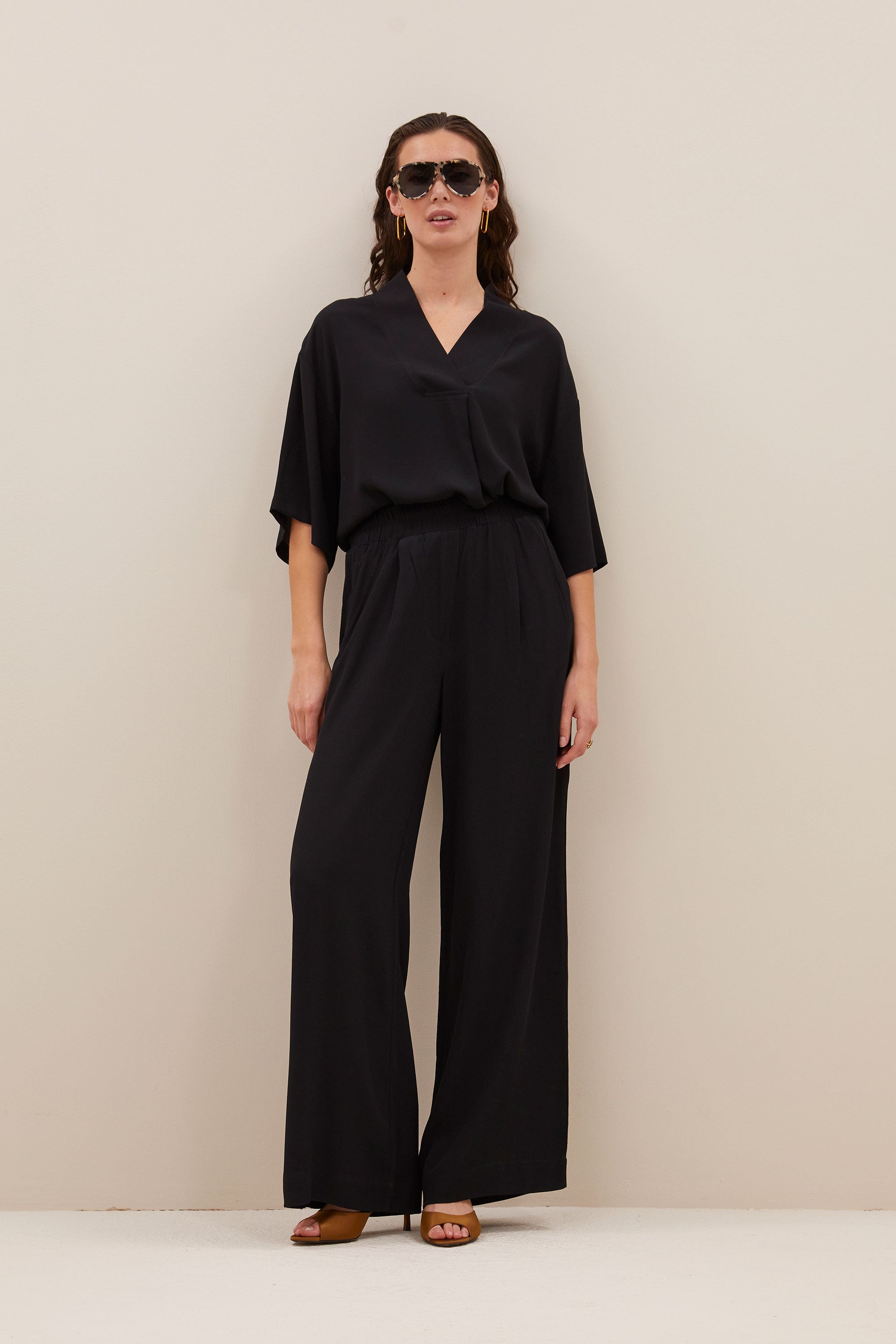 owen viscose blouse | jet black