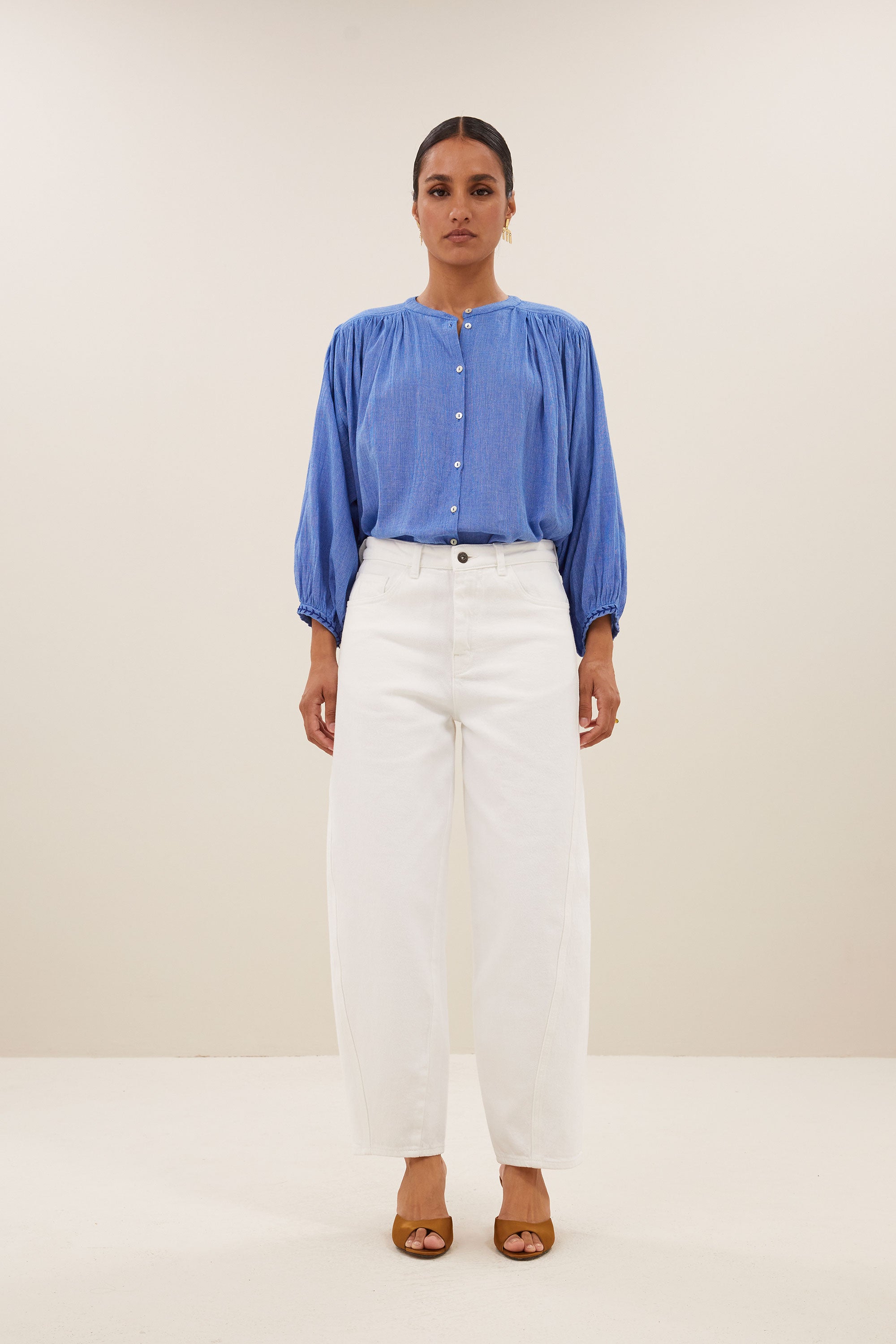 becky athia blouse | sapphire blue