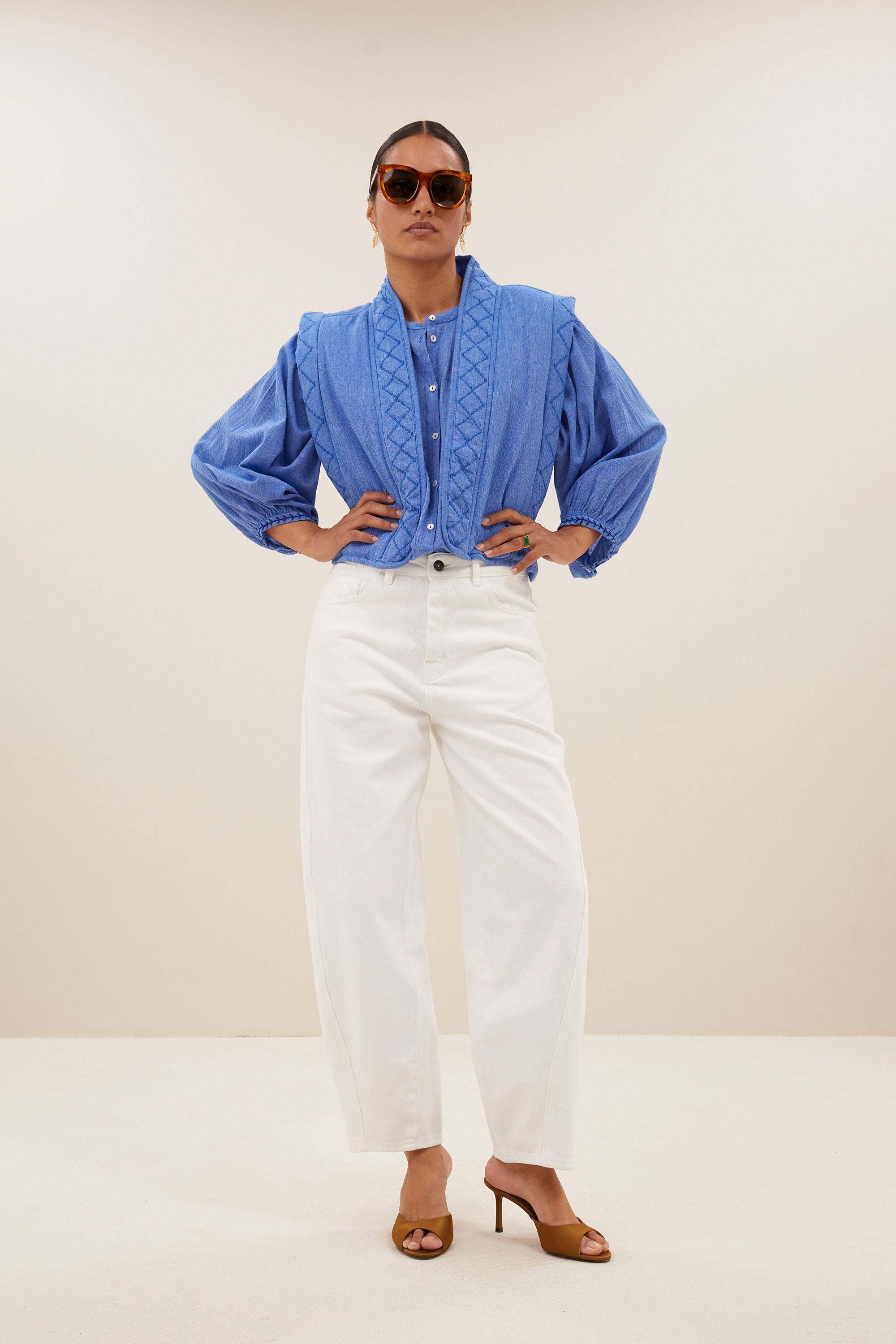 becky athia blouse sapphire blue extra image