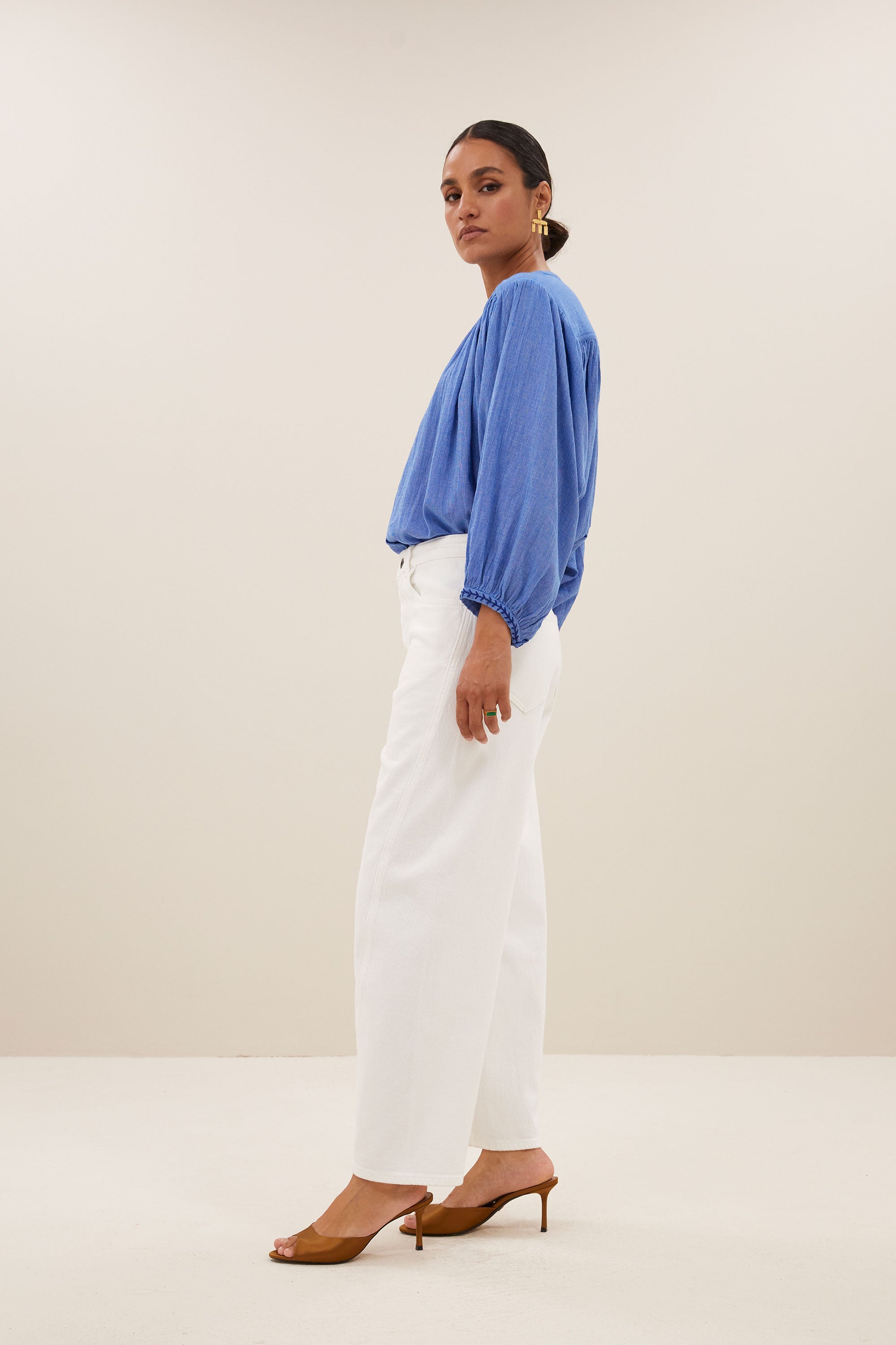 becky athia blouse | sapphire blue