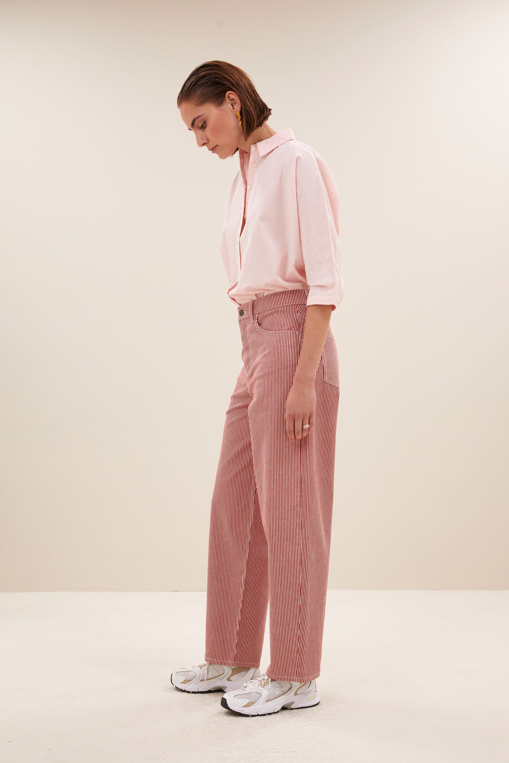 norel chambray blouse | light pink