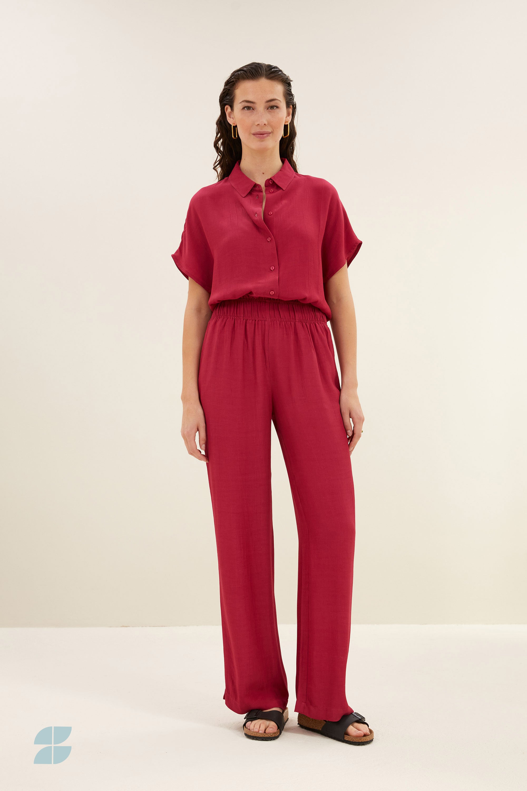 karly viscose blouse | cerise