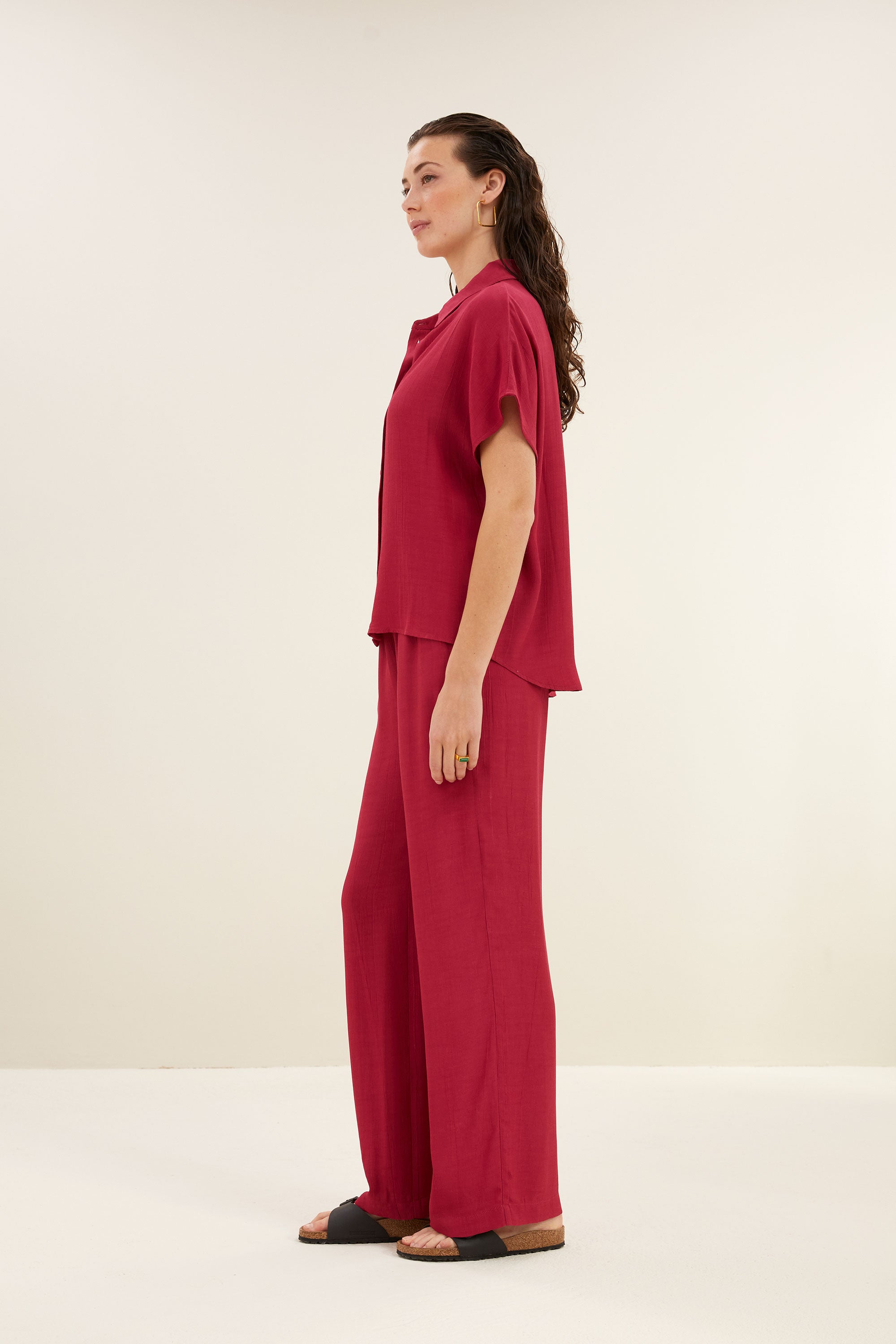 karly viscose blouse | cerise