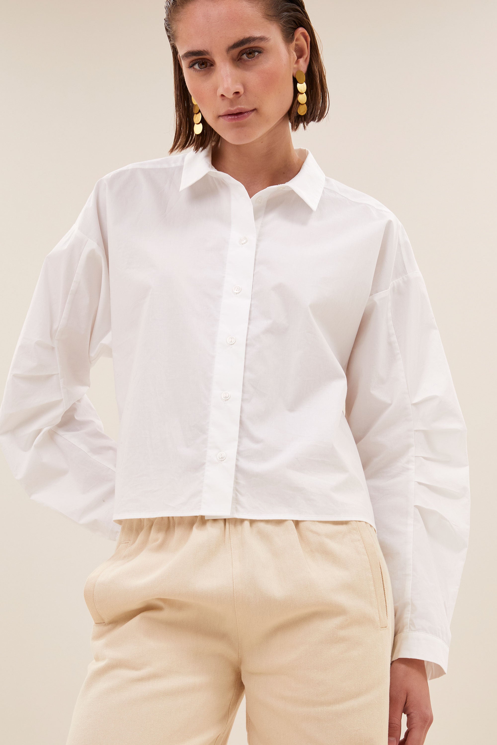 penny poplin blouse | white