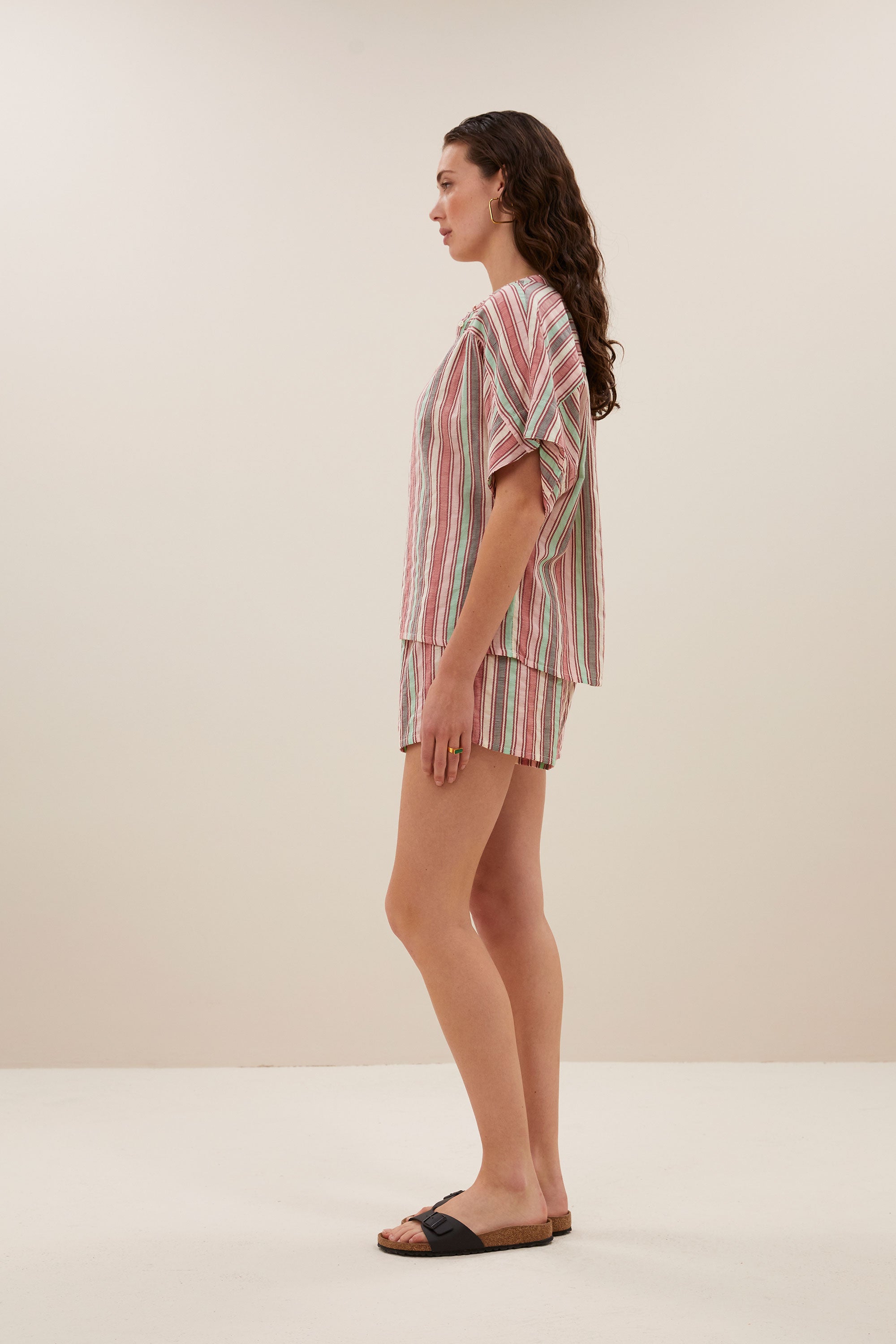 bo multi stripe athia blouse | multi stripe