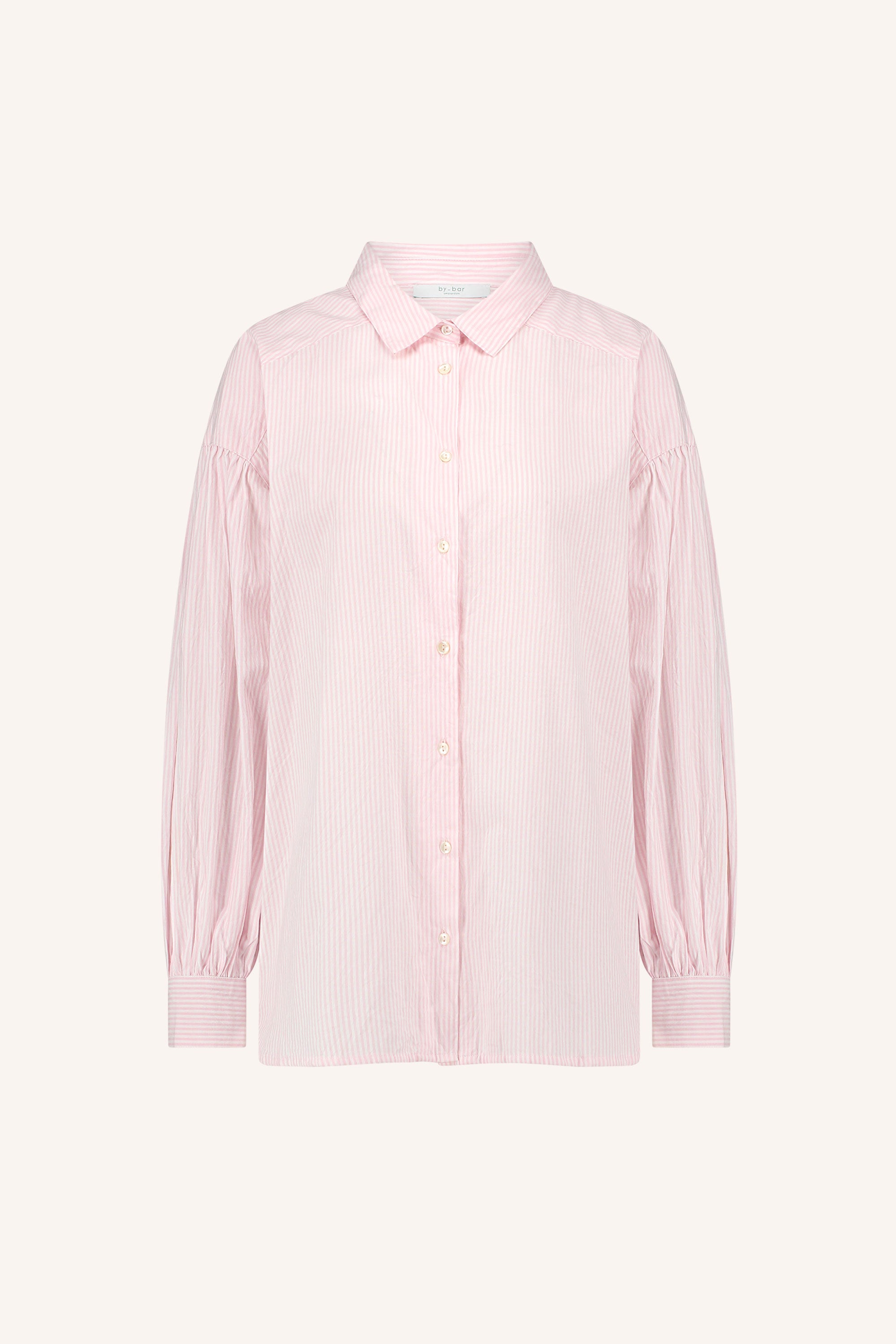 sarah pink pinstripe blouse | pink pin stripe