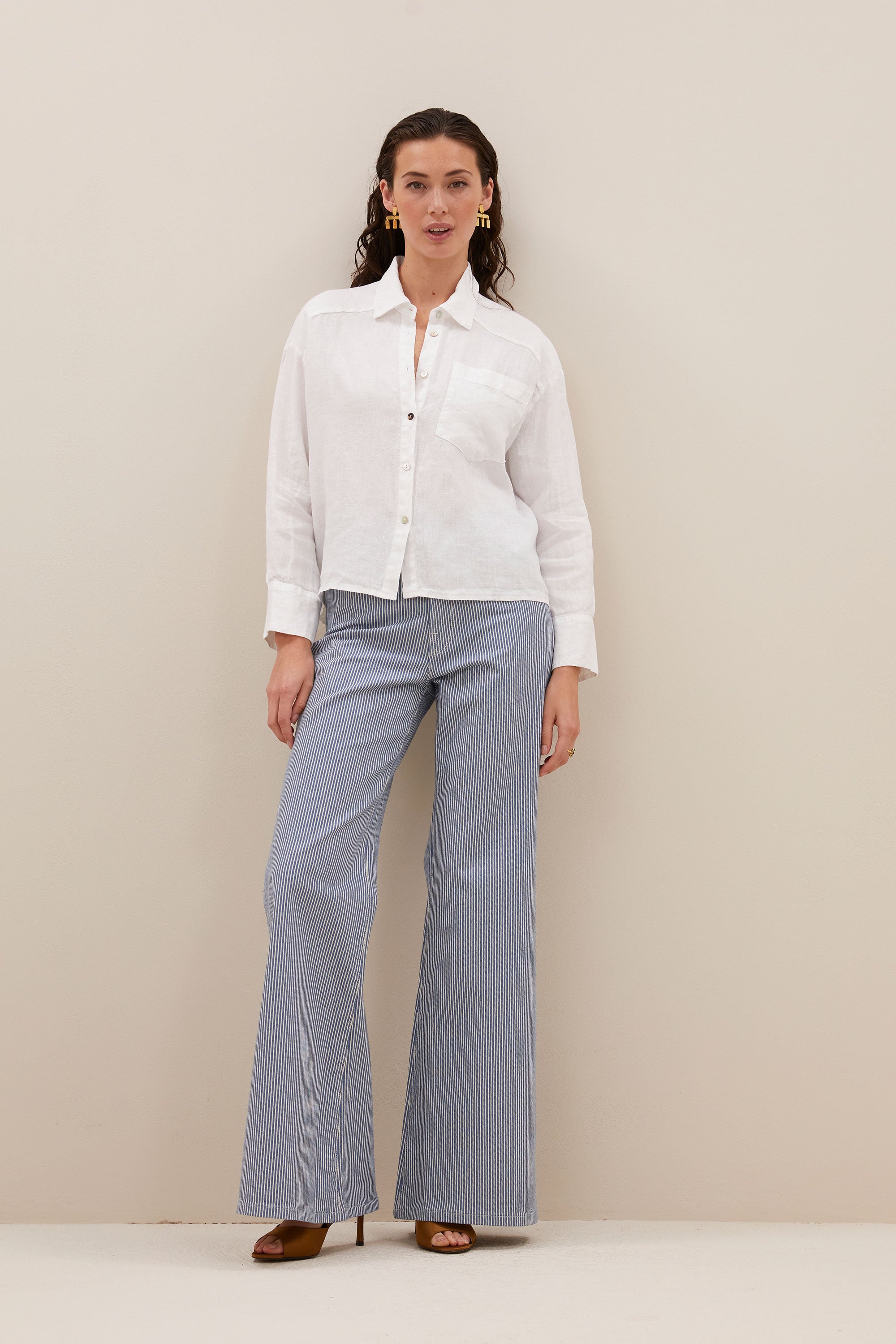 nima linen blouse | bright white