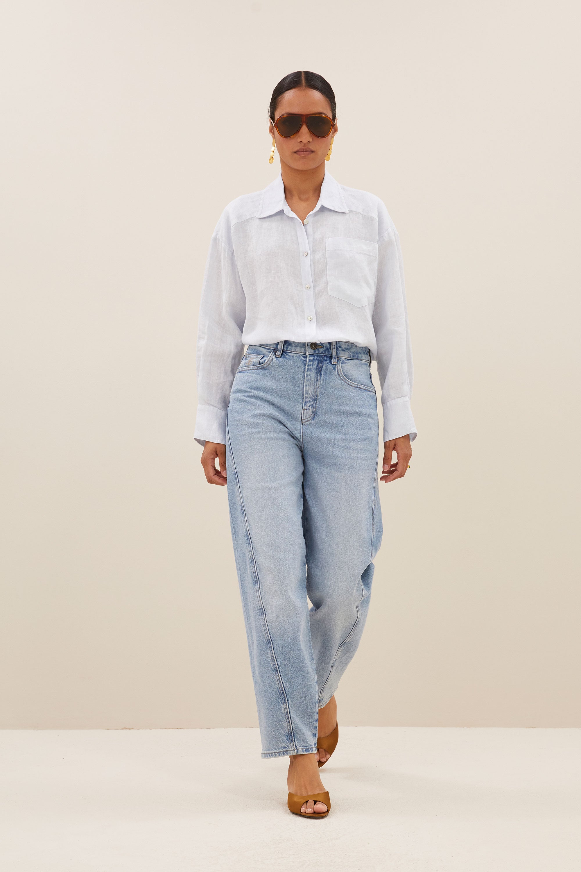 nima linen blouse | skyway