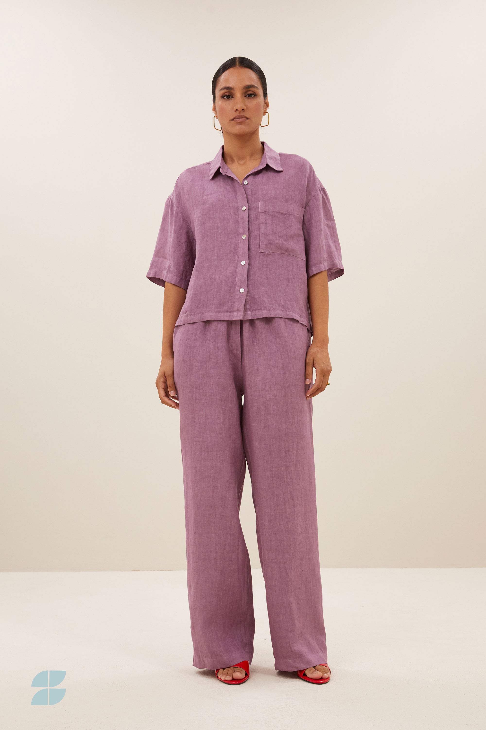 cris linen blouse | lavender