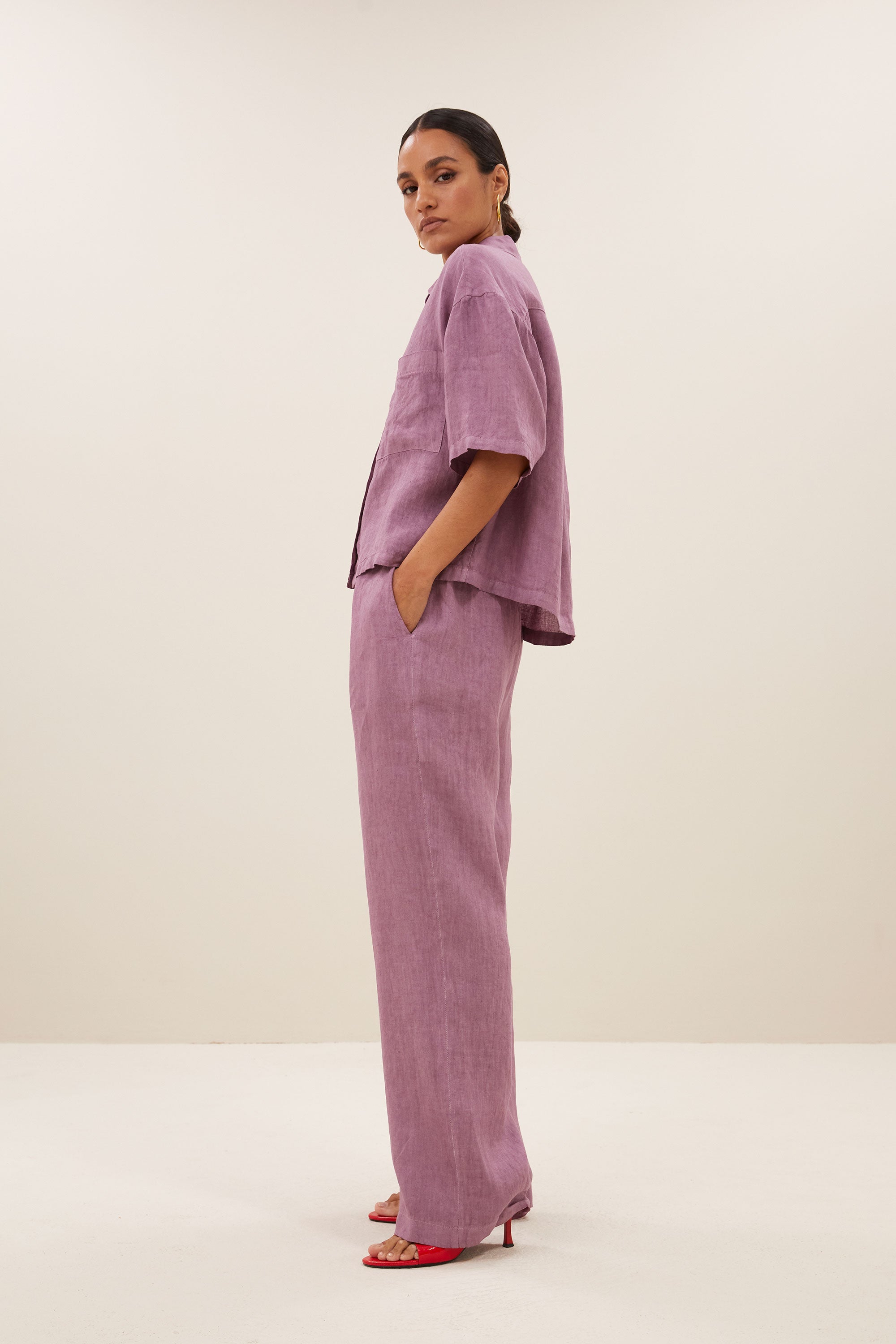 cris linen blouse | lavender