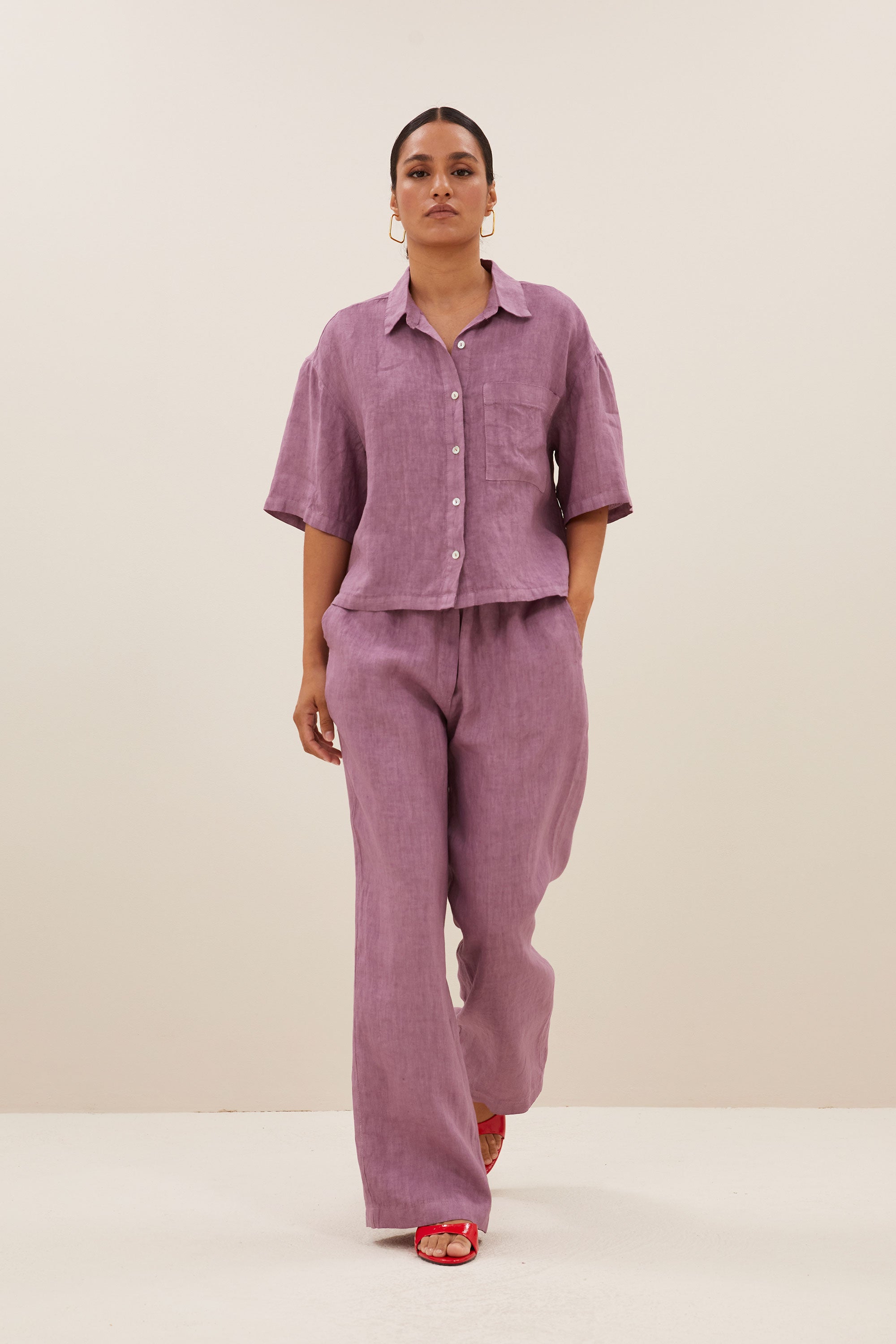 cris linen blouse | lavender