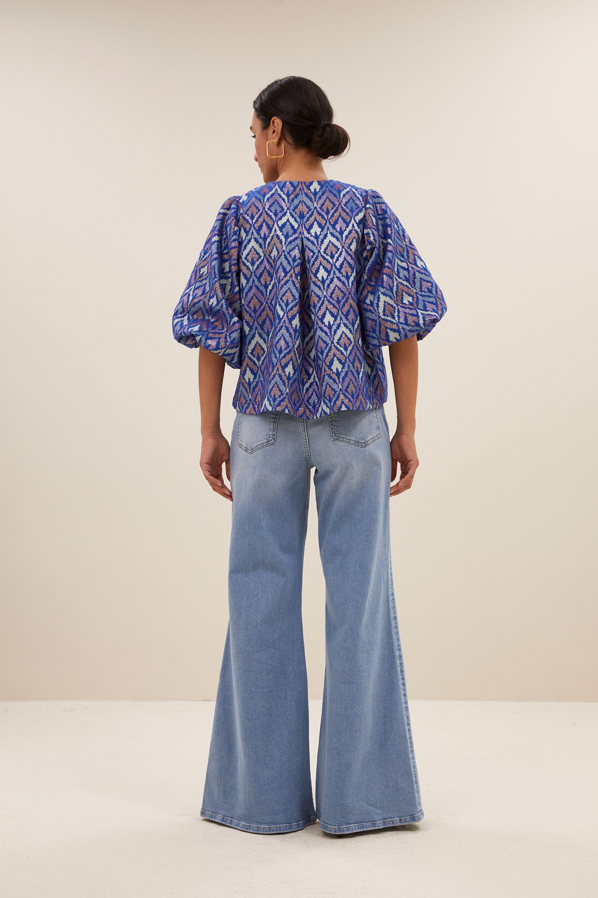 mauri blouse | pavo jacquard print