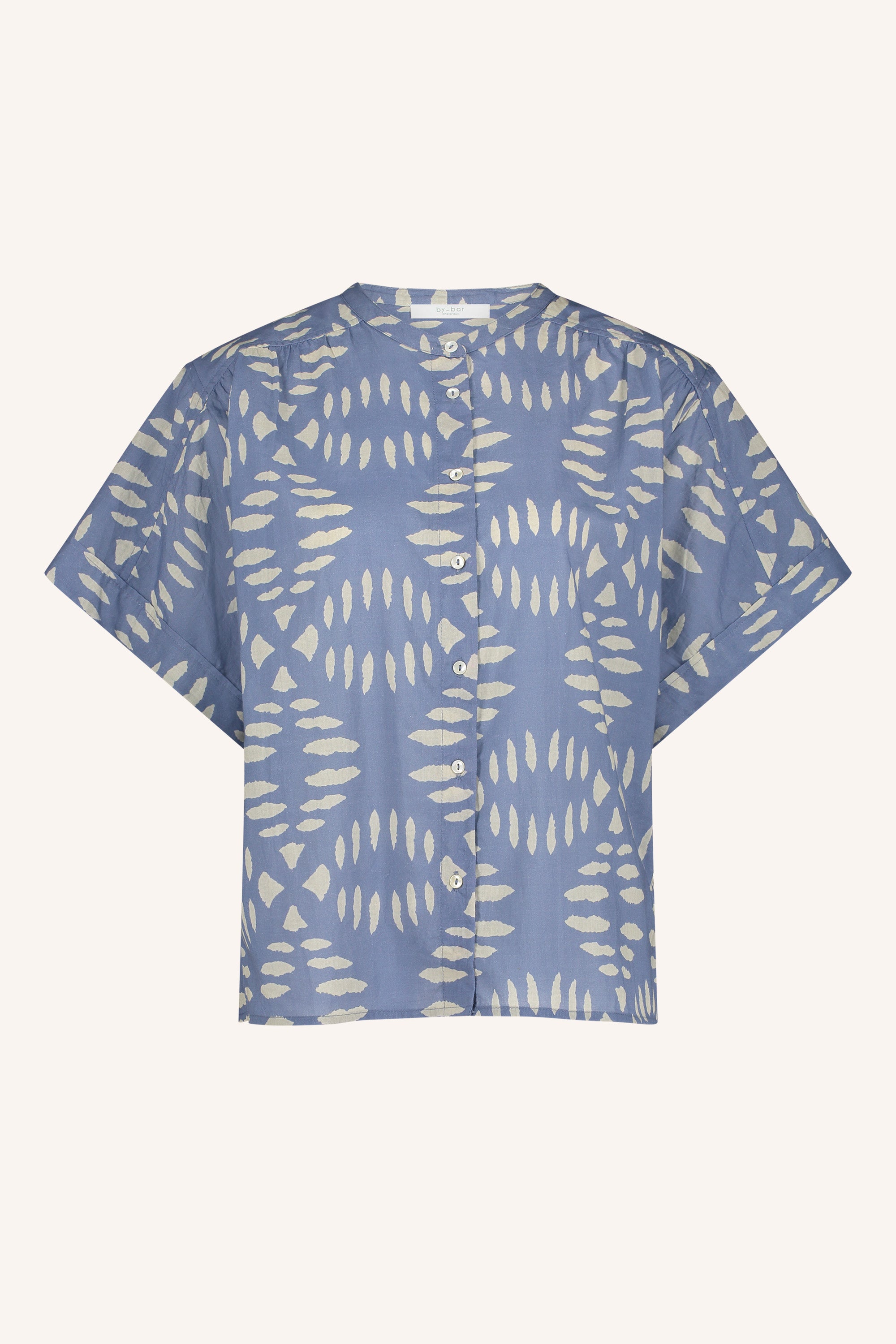 amber indigo blouse | blue indigo print