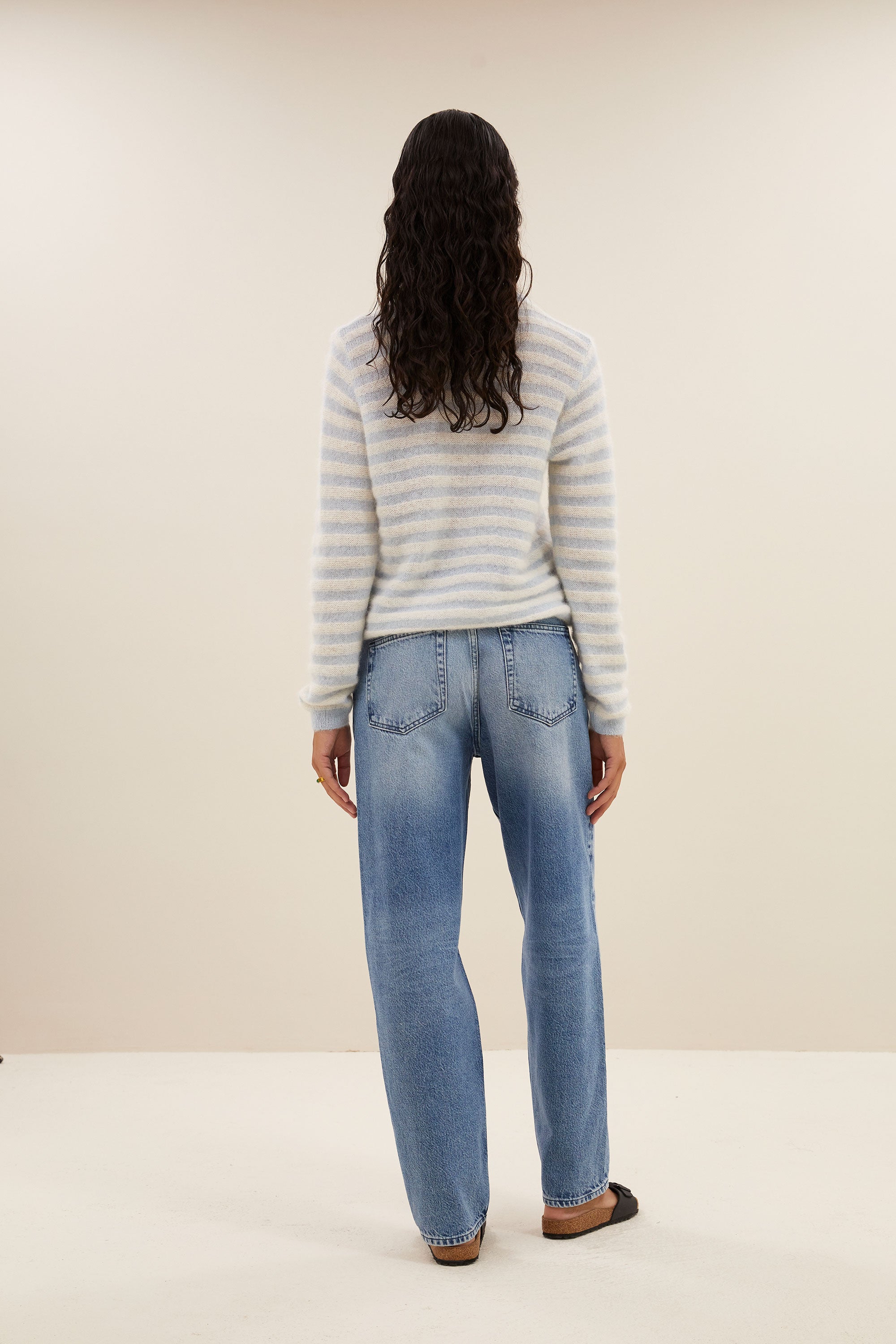 gwen thin stripe pullover | blue thin stripe