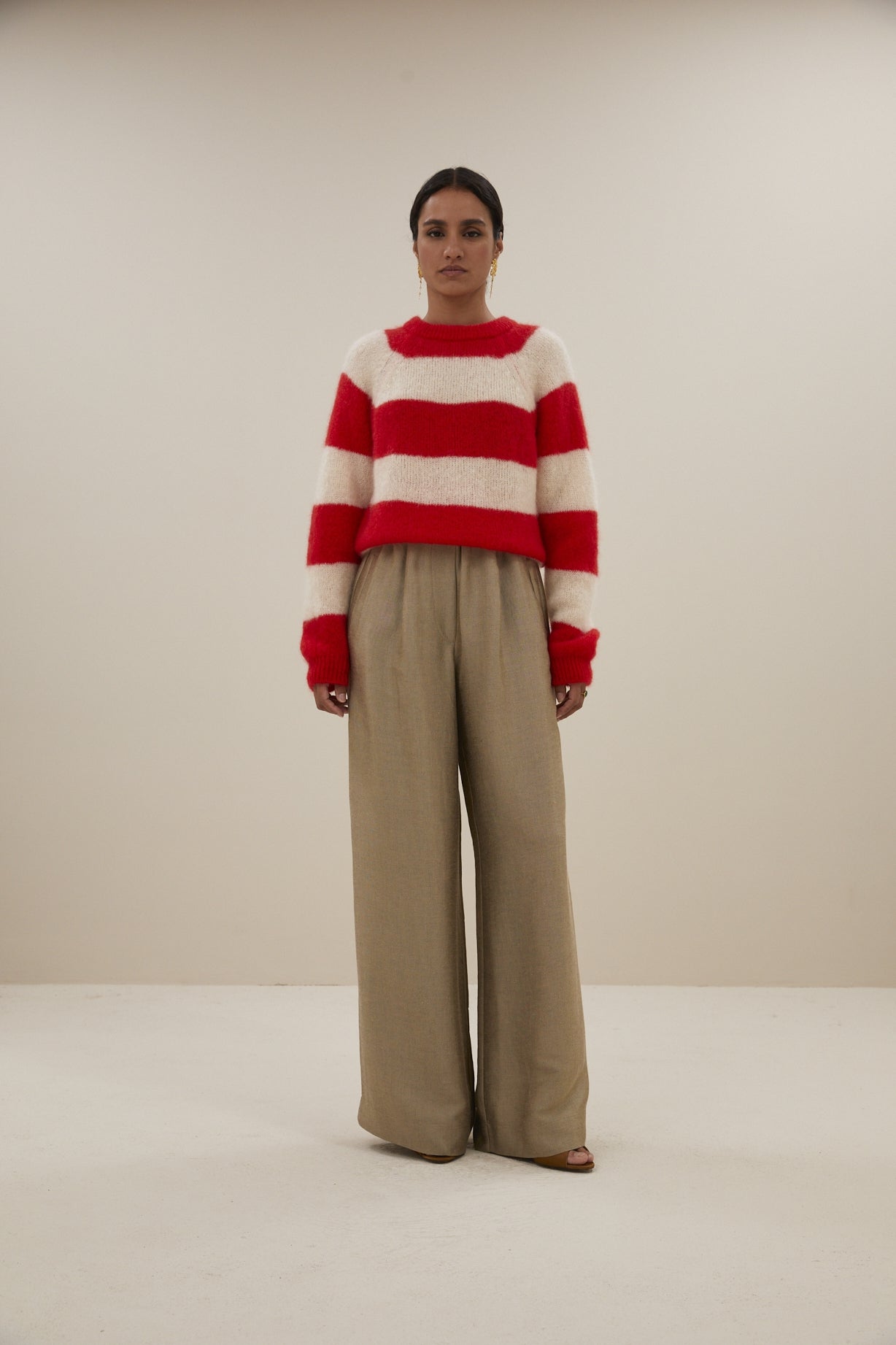 sian stripe pullover | lipstick red stripe