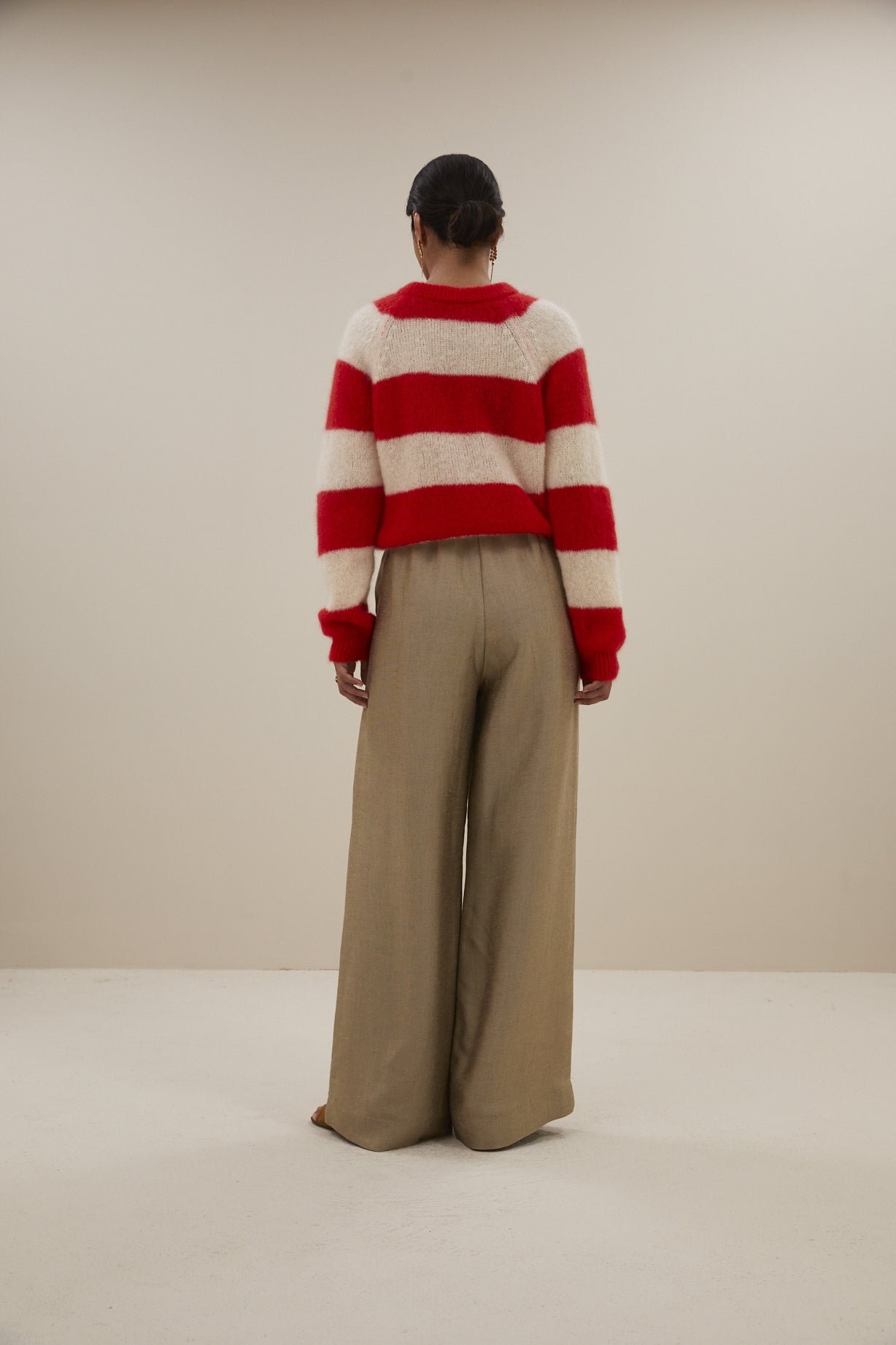 sian stripe pullover | lipstick red stripe