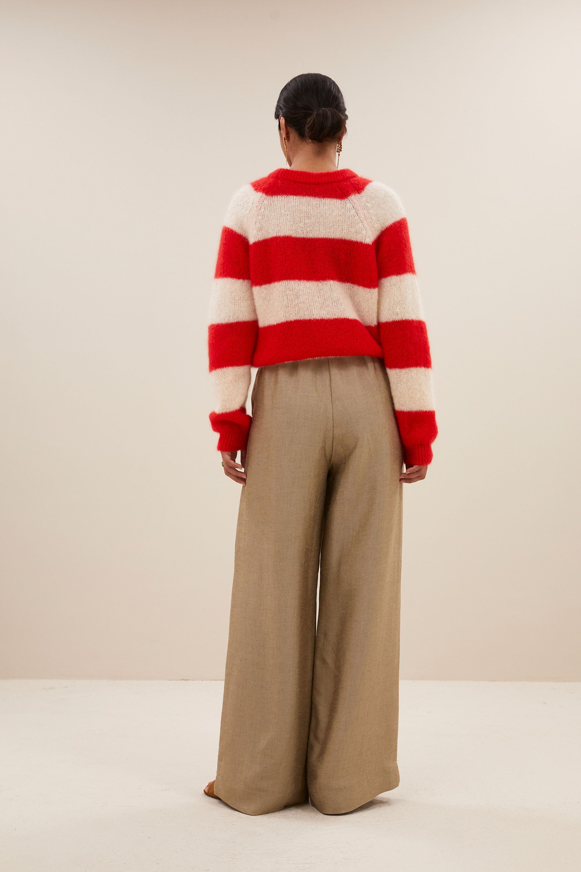 sian stripe pullover | lipstick red stripe