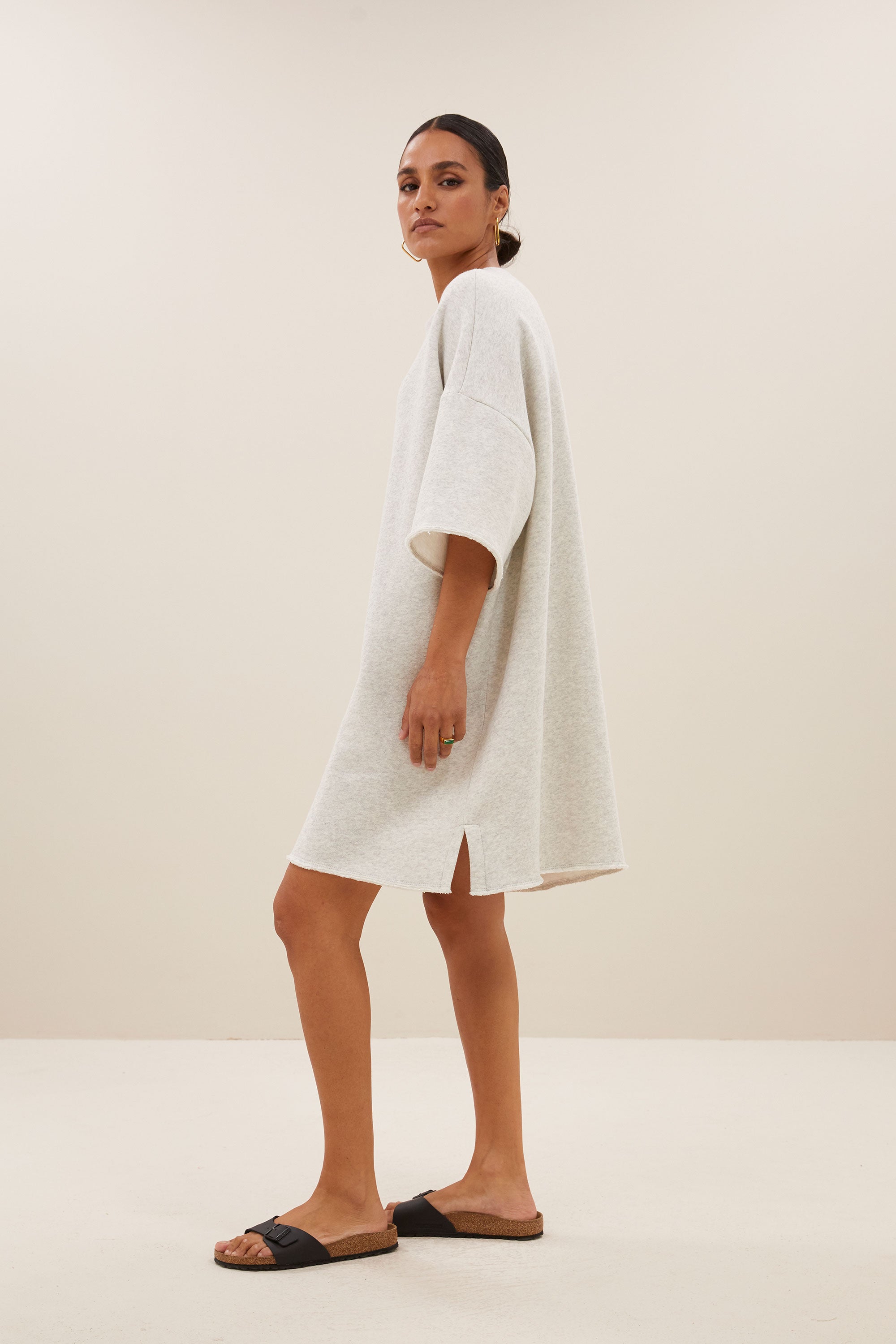 willow sweat dress | light grey melee