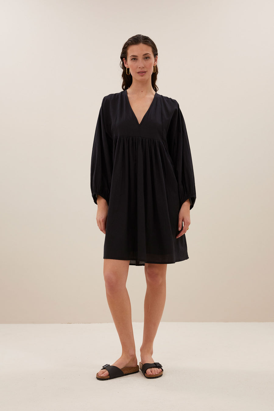 philou chambric dress jet black front image