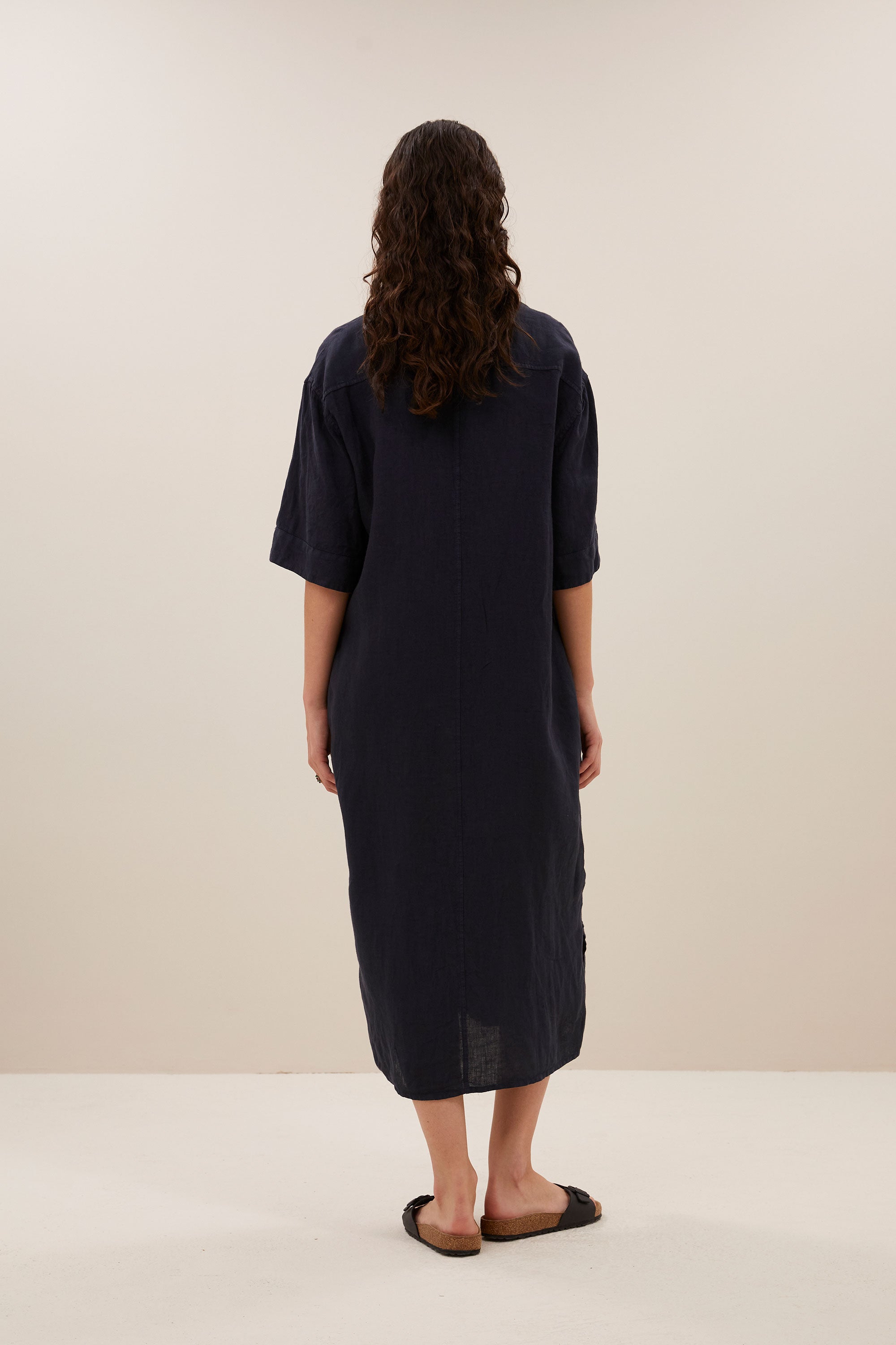 bruno linen dress | midnight