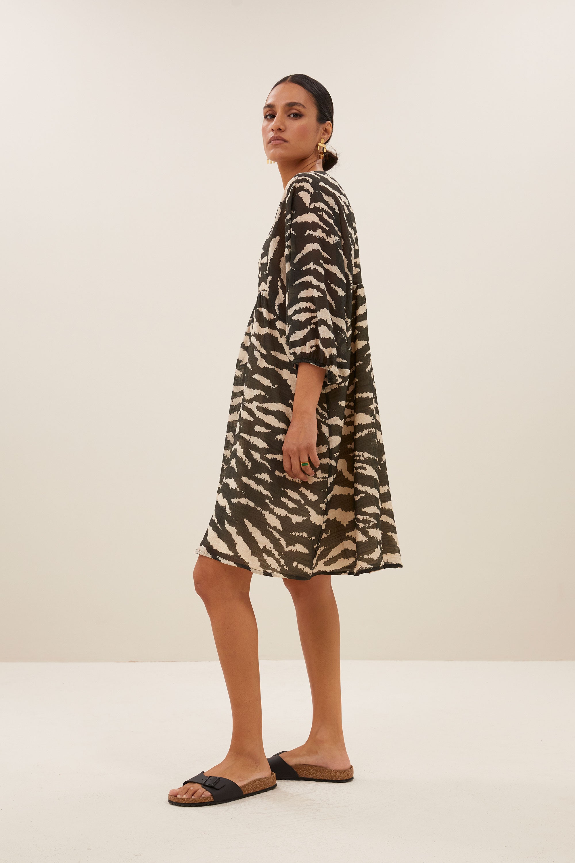 philou zebra dress | black zebra print