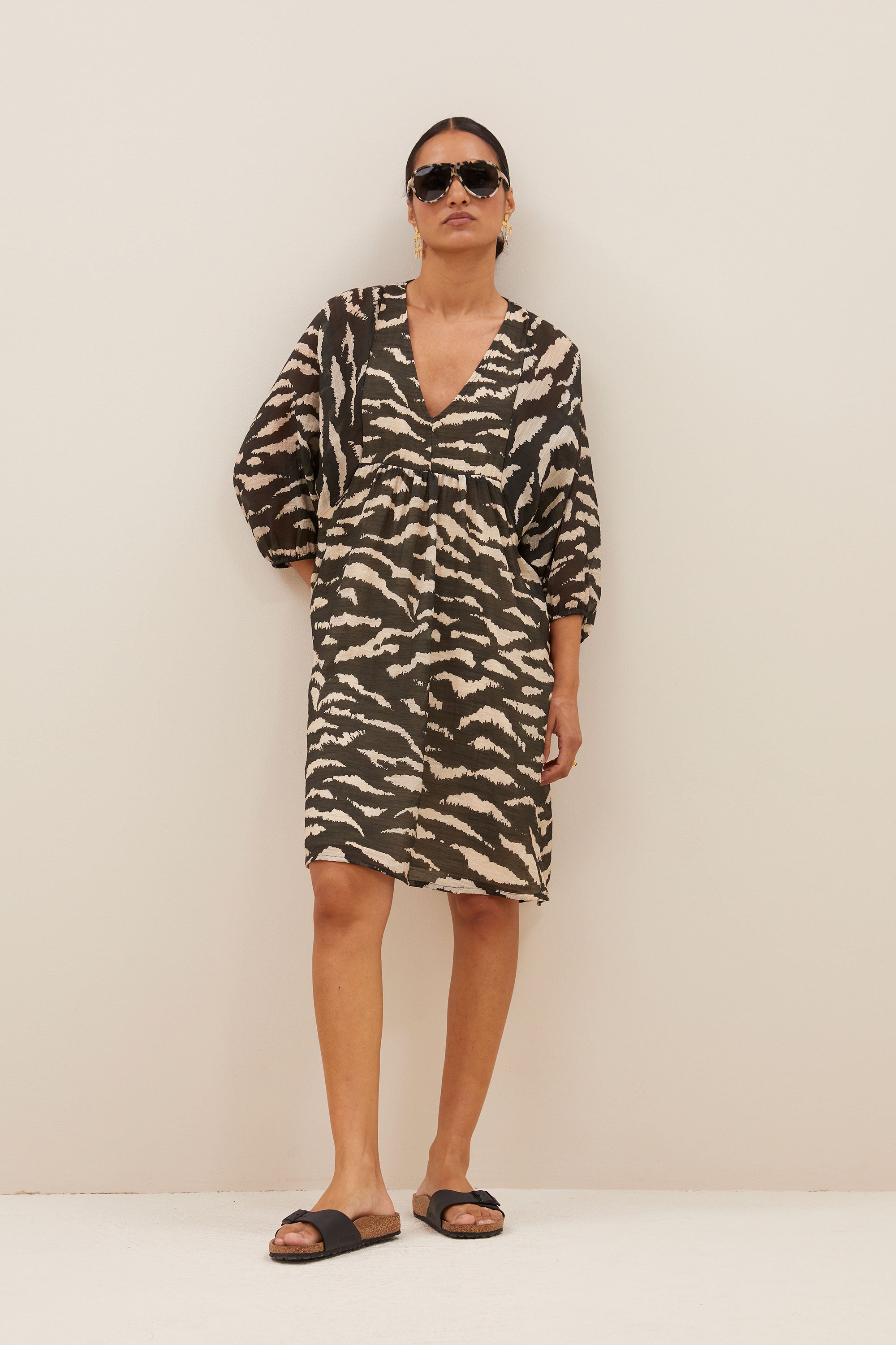 philou zebra dress | black zebra print