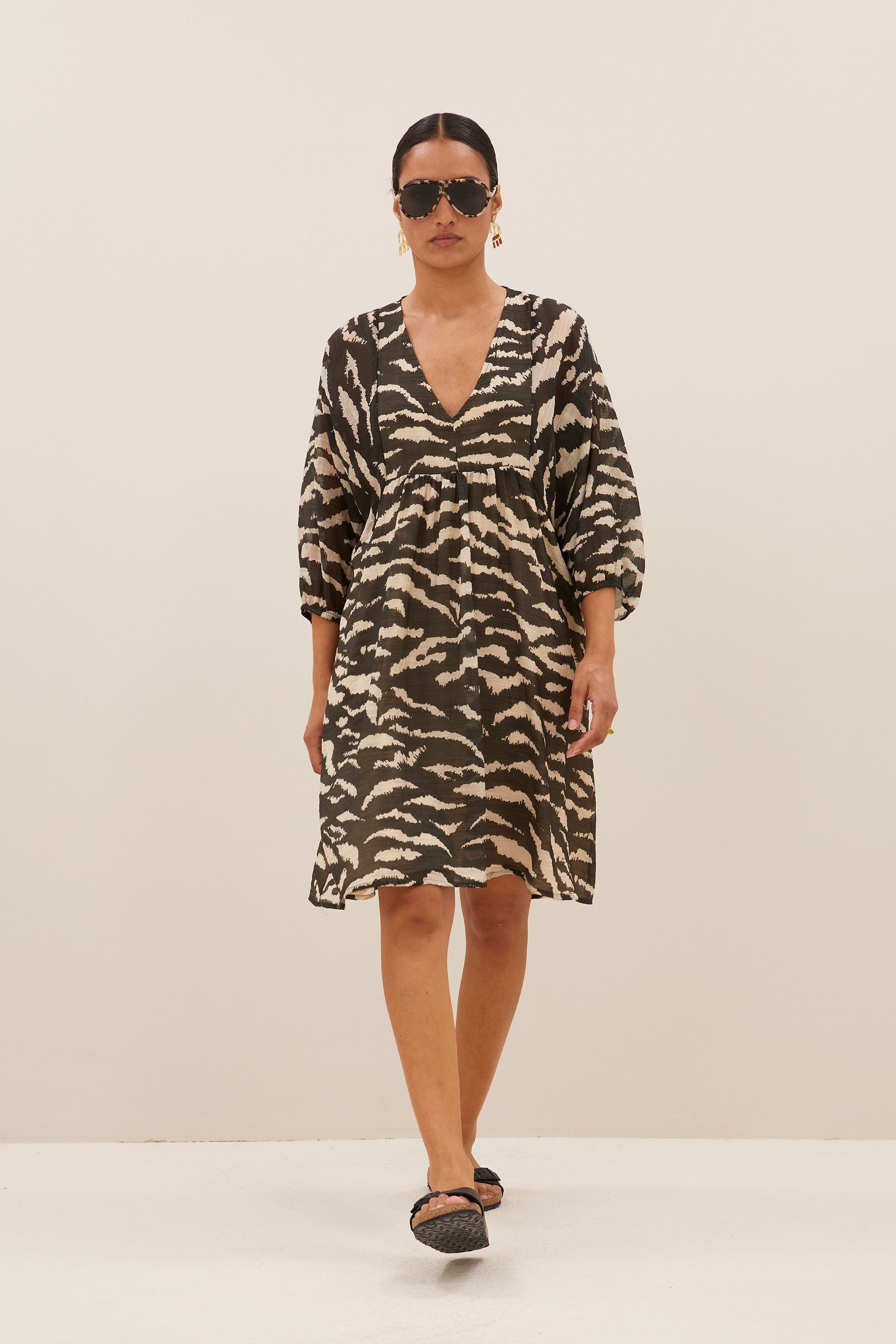 philou zebra dress | black zebra print