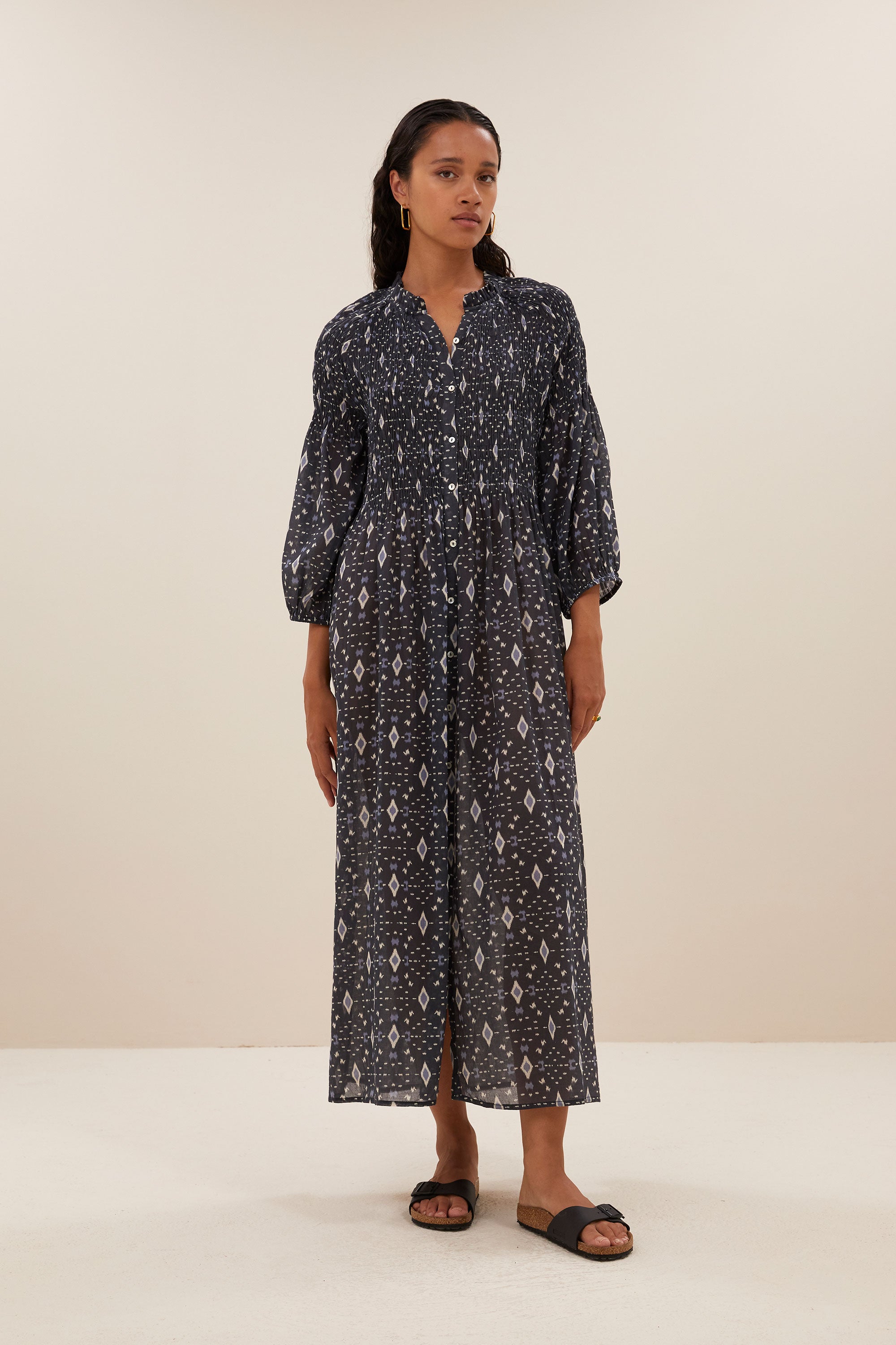 loulou midnight ikat dress | midnight ikat