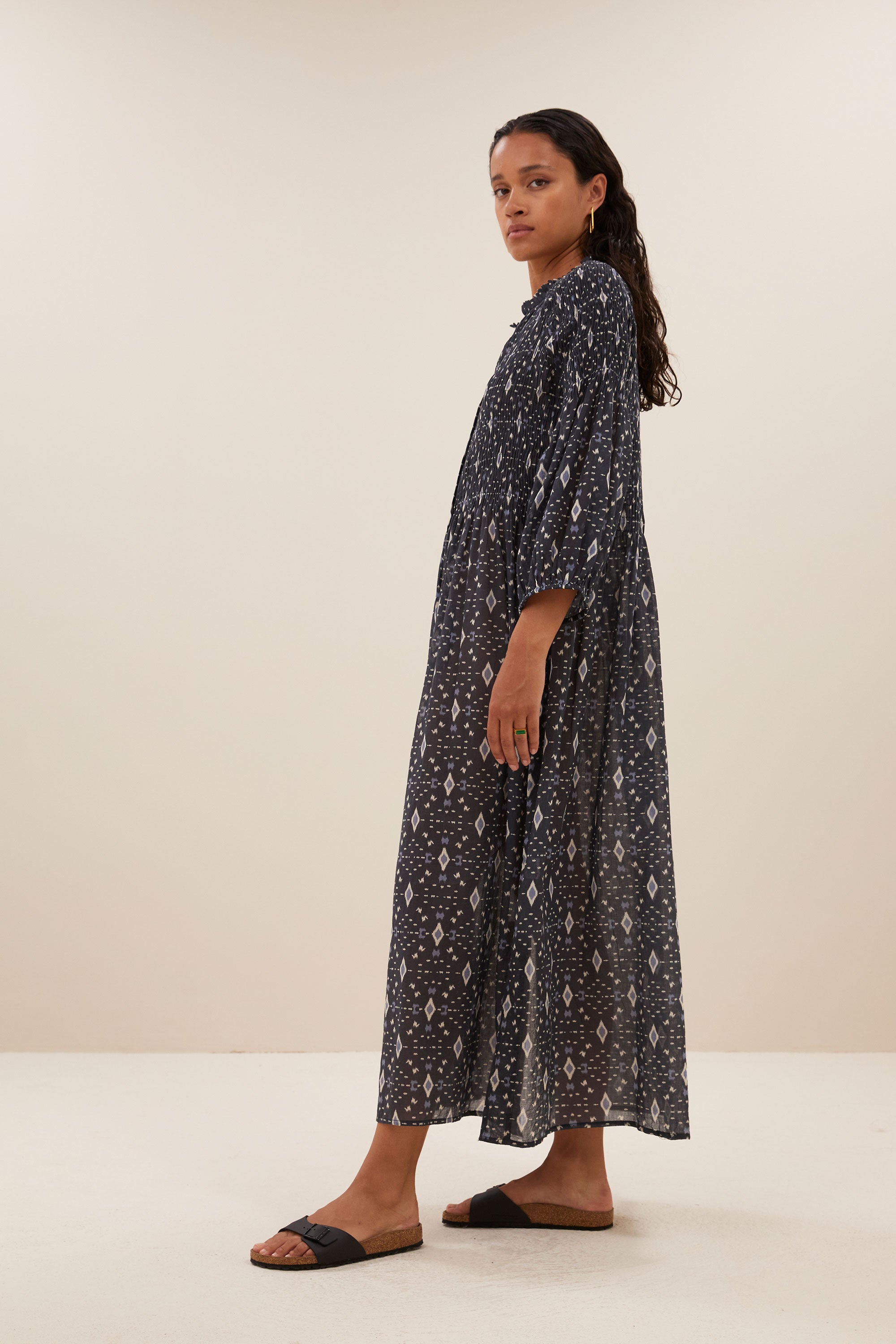 loulou midnight ikat dress | midnight ikat