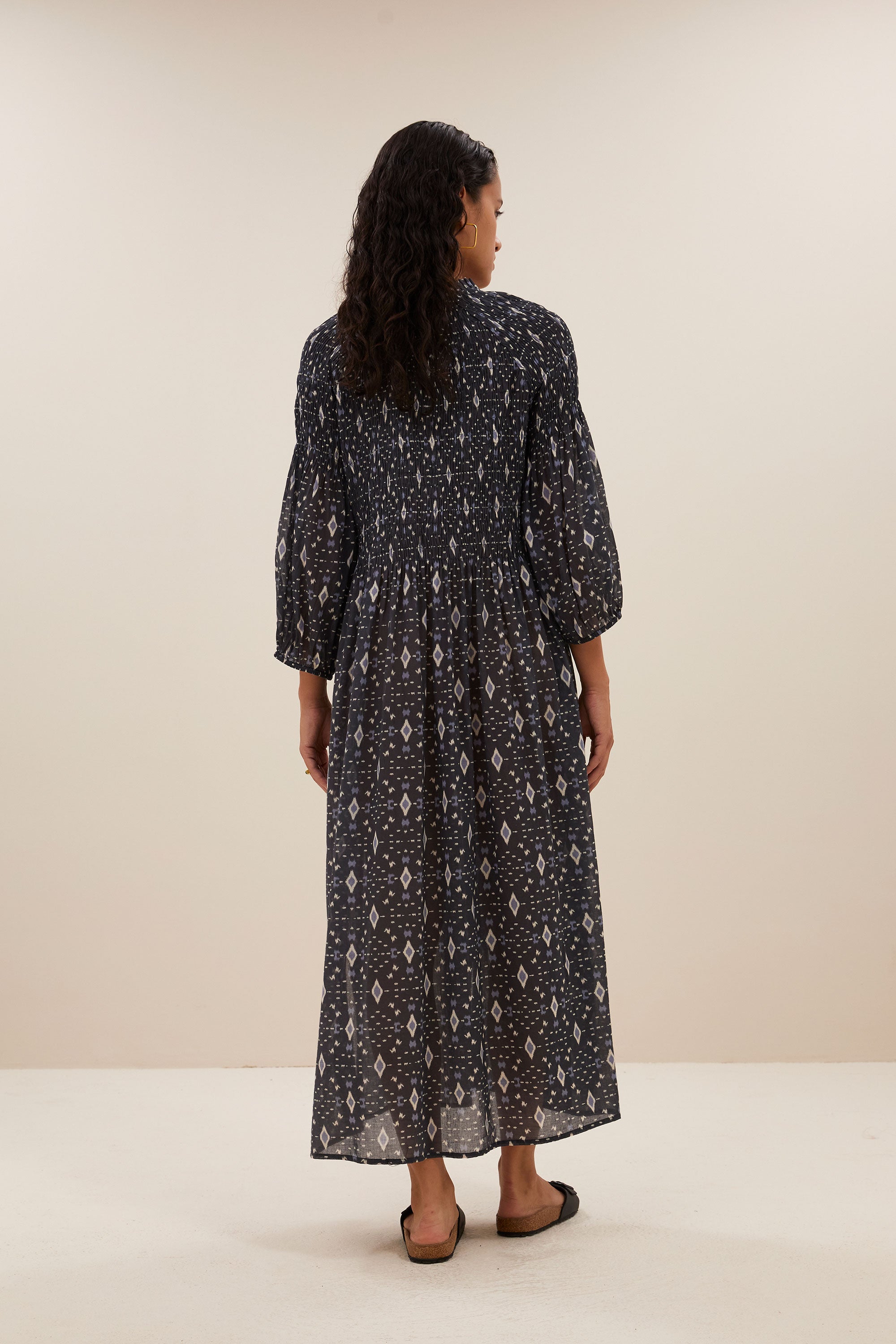 loulou midnight ikat dress | midnight ikat