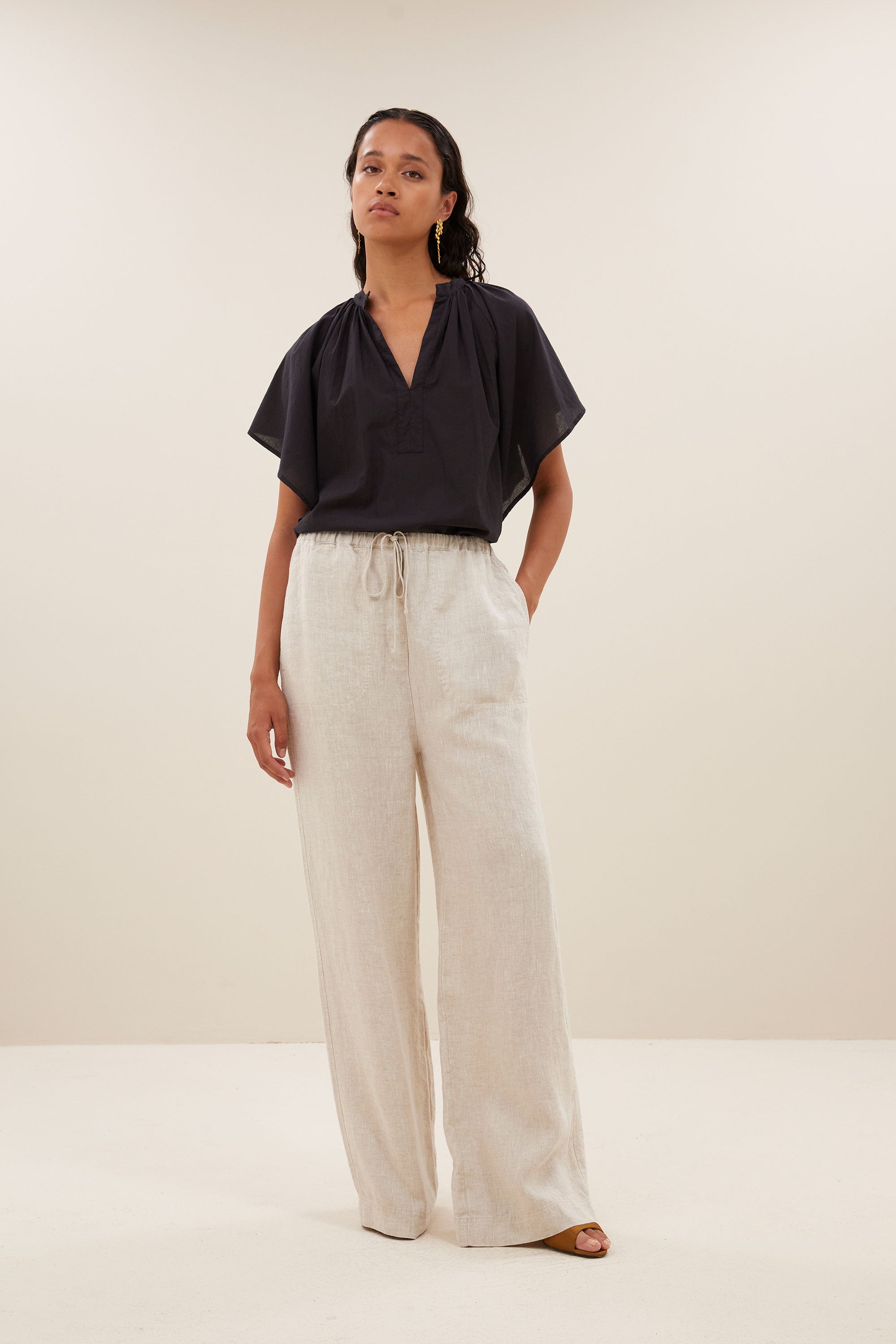 basil linen pants | linen