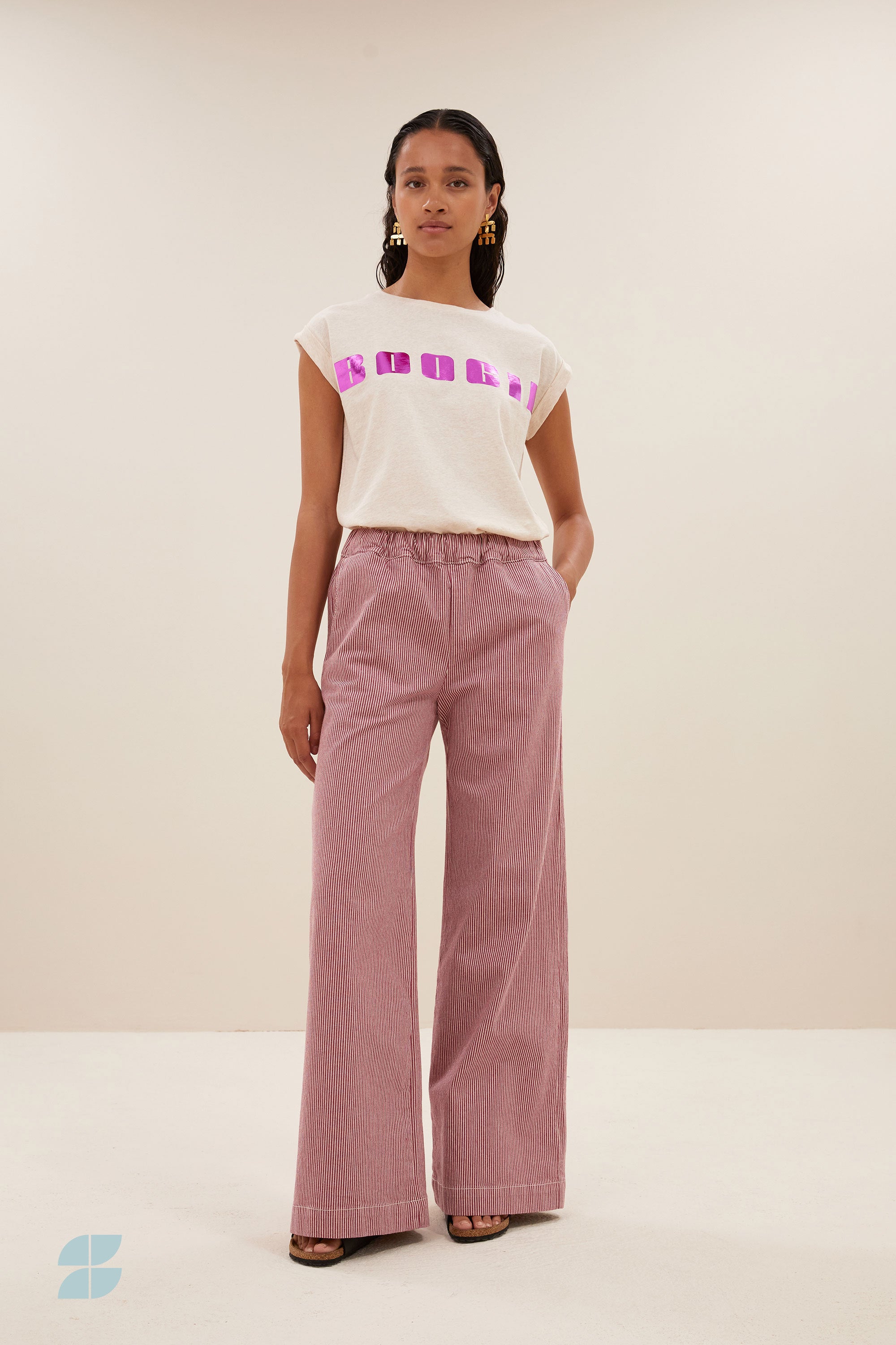 neal stripe pants | cherry milky stripe