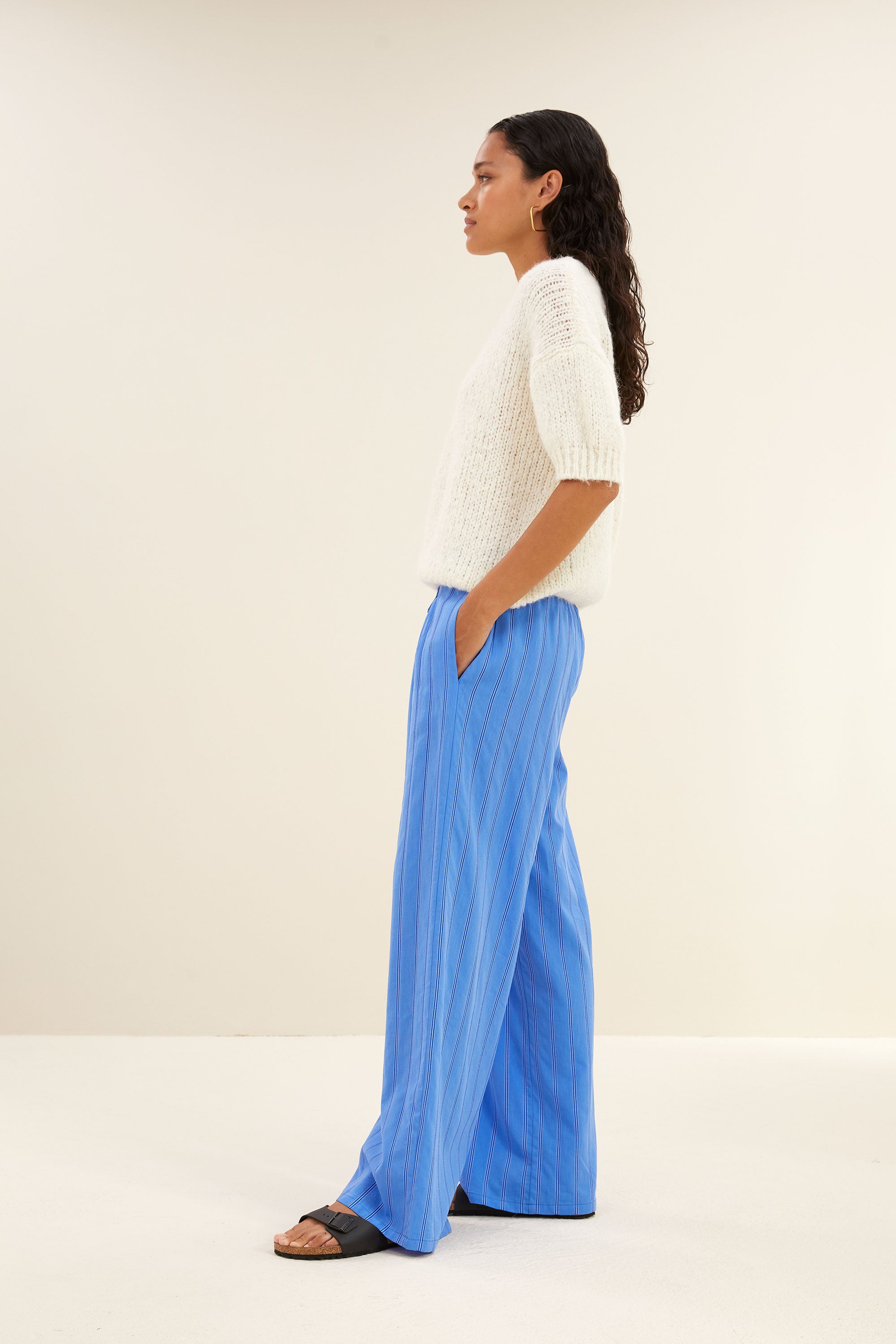 uma stripe pants | vivid blue stripe