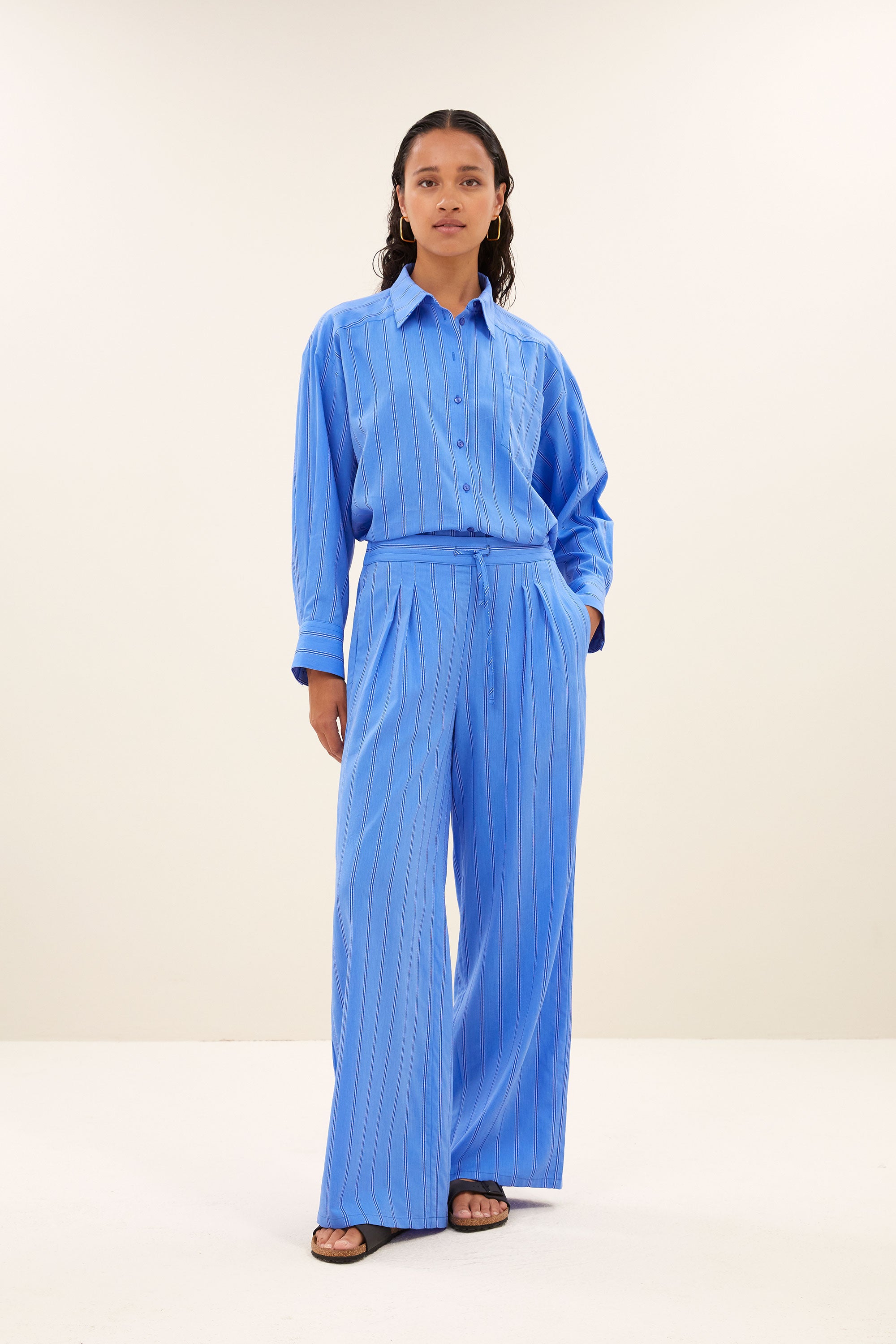 uma stripe pants | vivid blue stripe