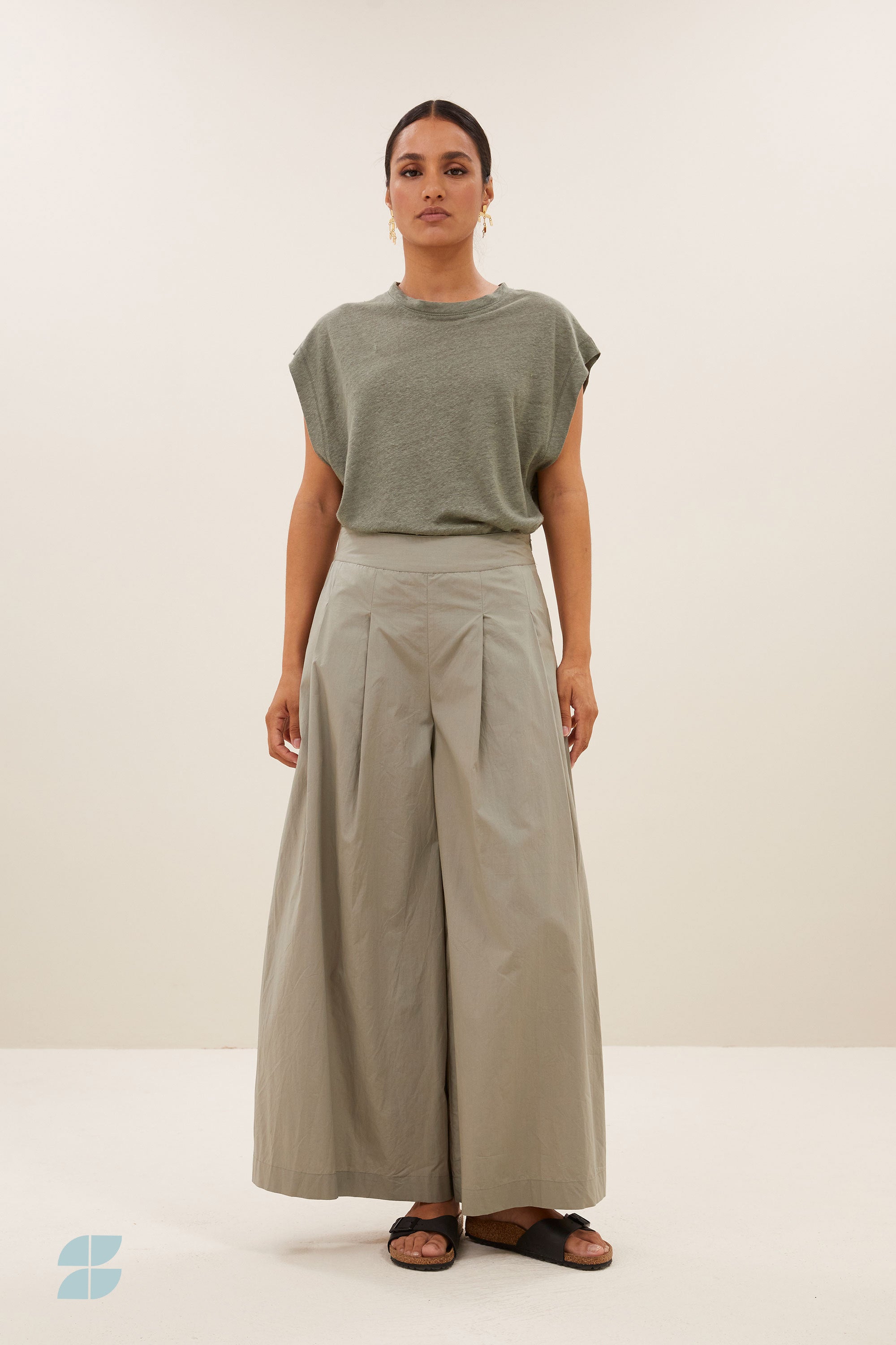 sagi poplin pants | seagrass