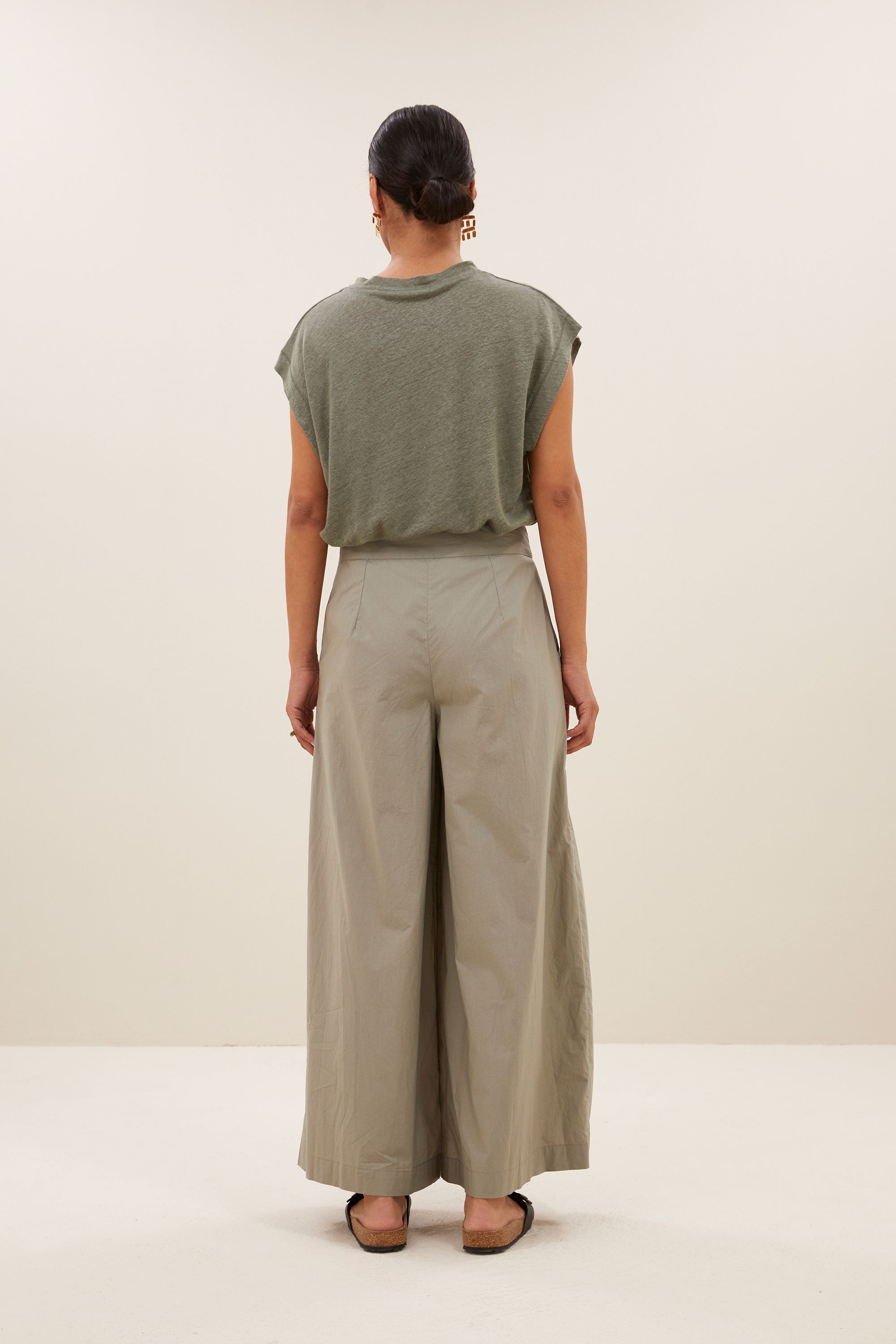 sagi poplin pants | seagrass