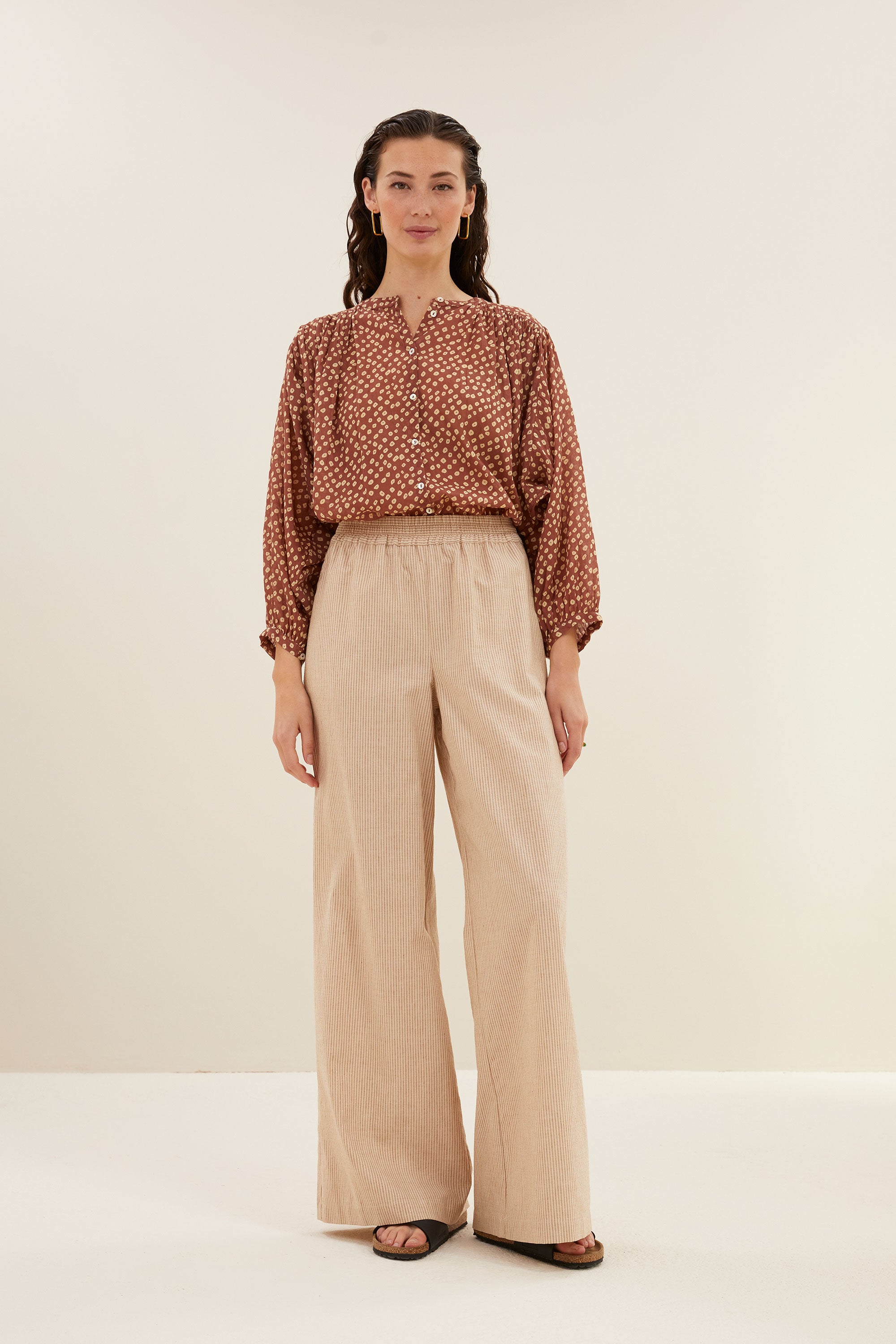 randy lurex stripe pants | copper lurex stripe