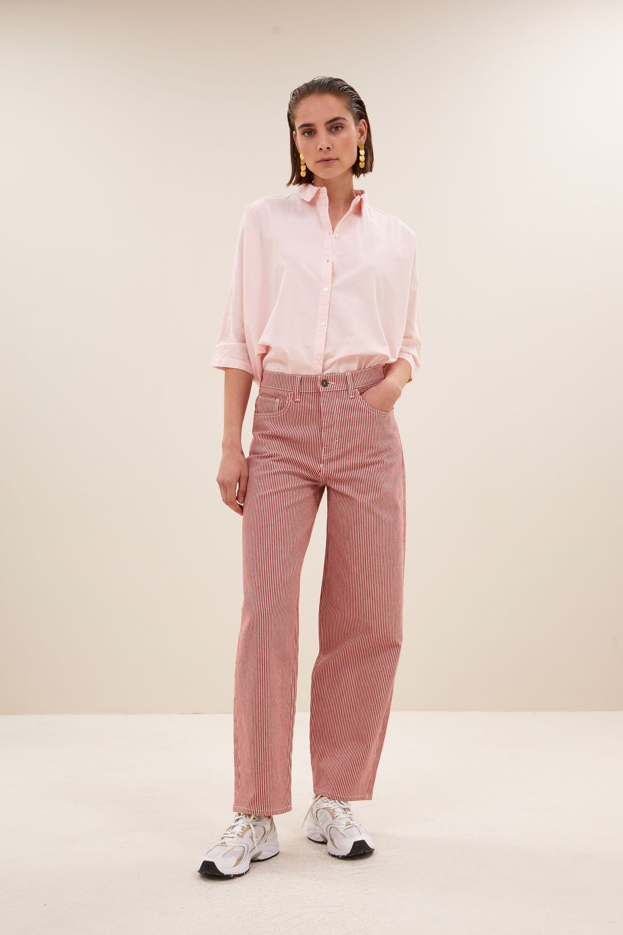 lew stripe pants | red milky stripe