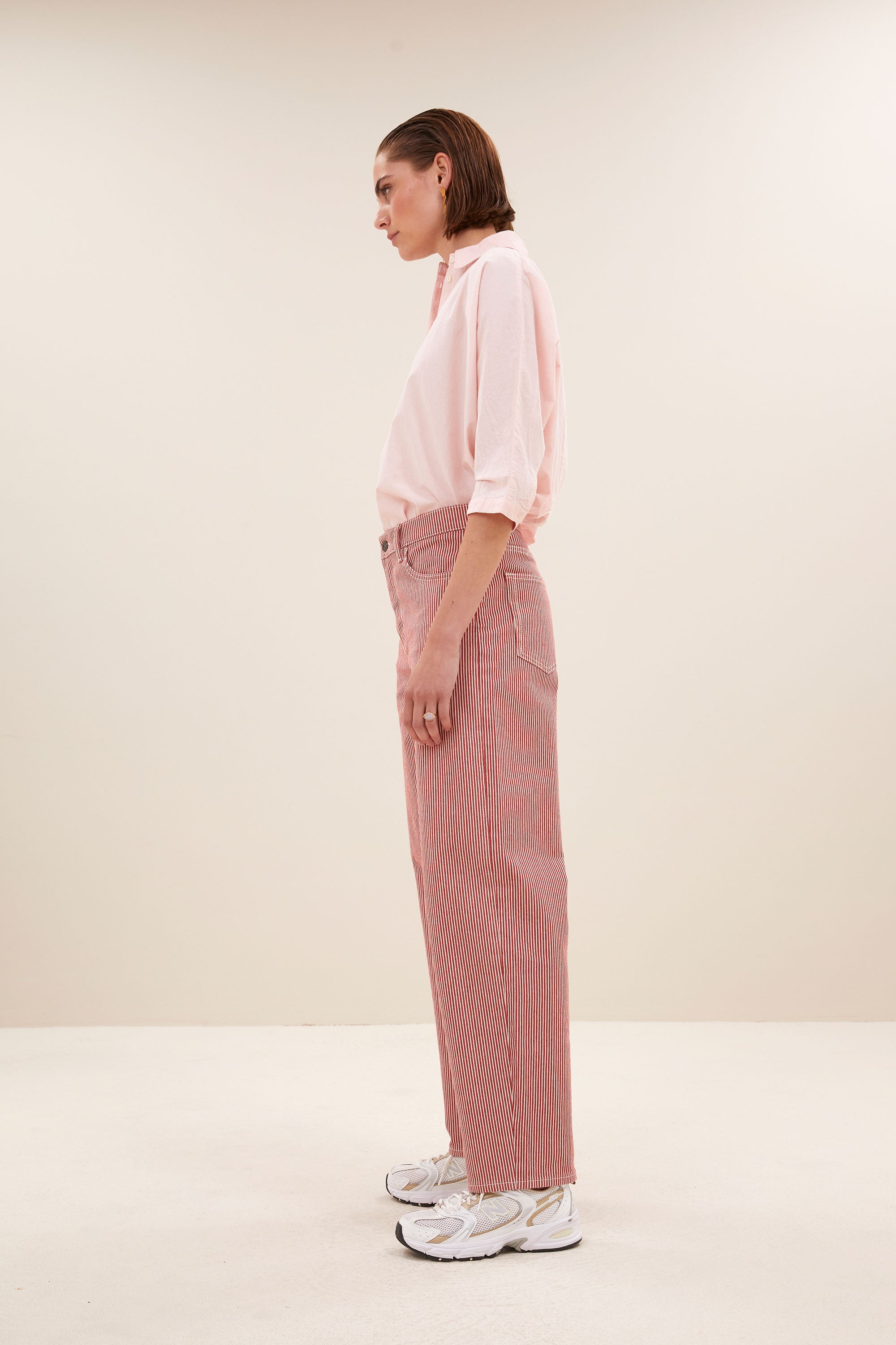 lew stripe pants | red milky stripe