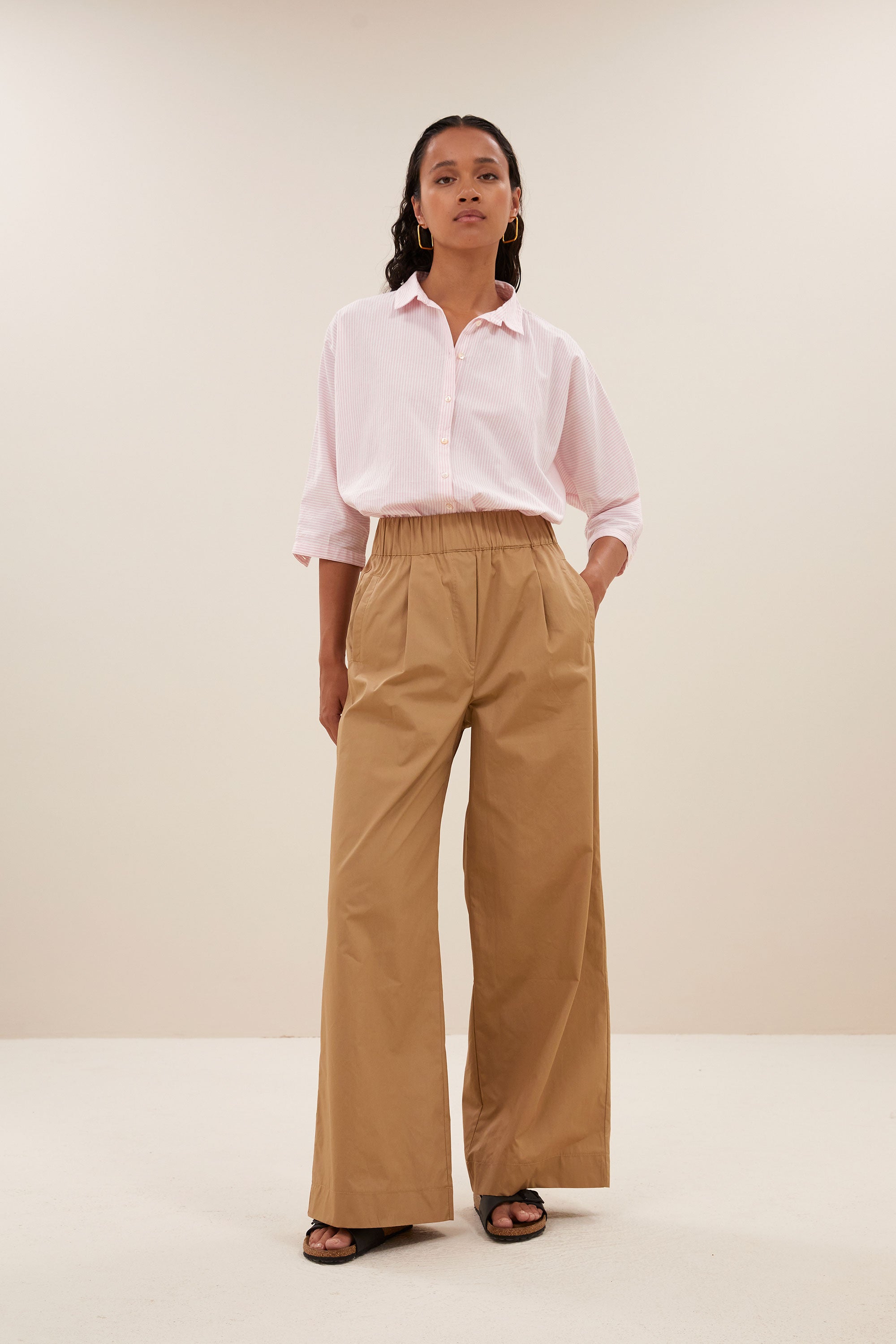 benji poplin pants | camel