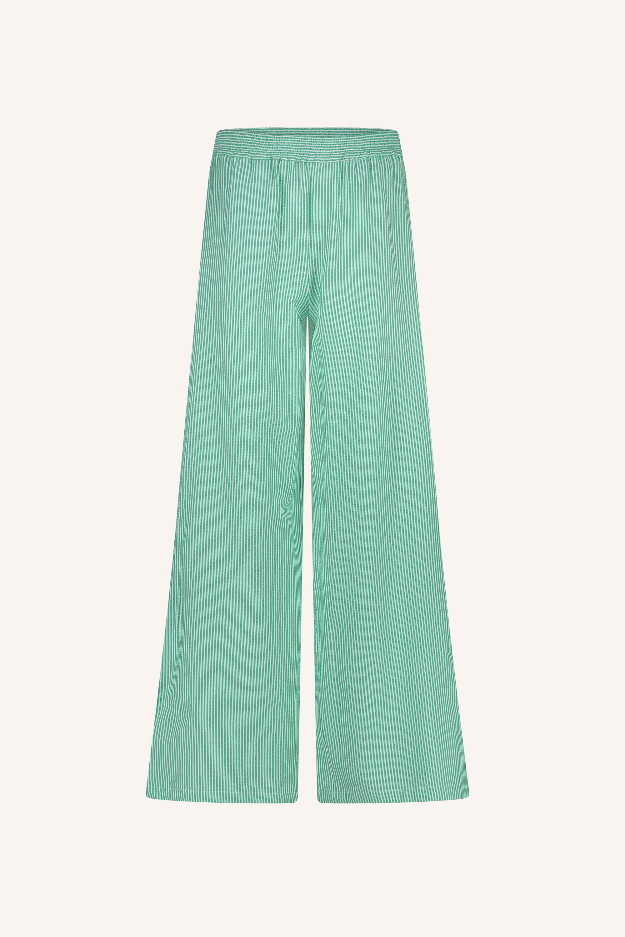 randy green stripe pants | green seer stripe