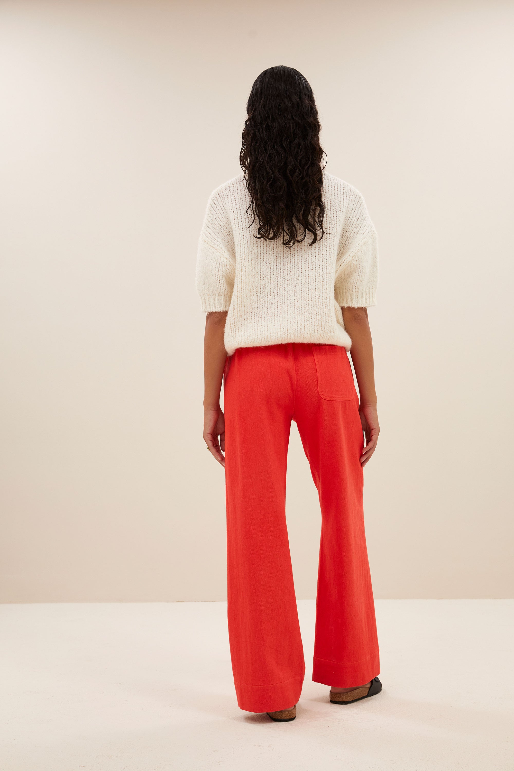 mees twill pants | poppy red