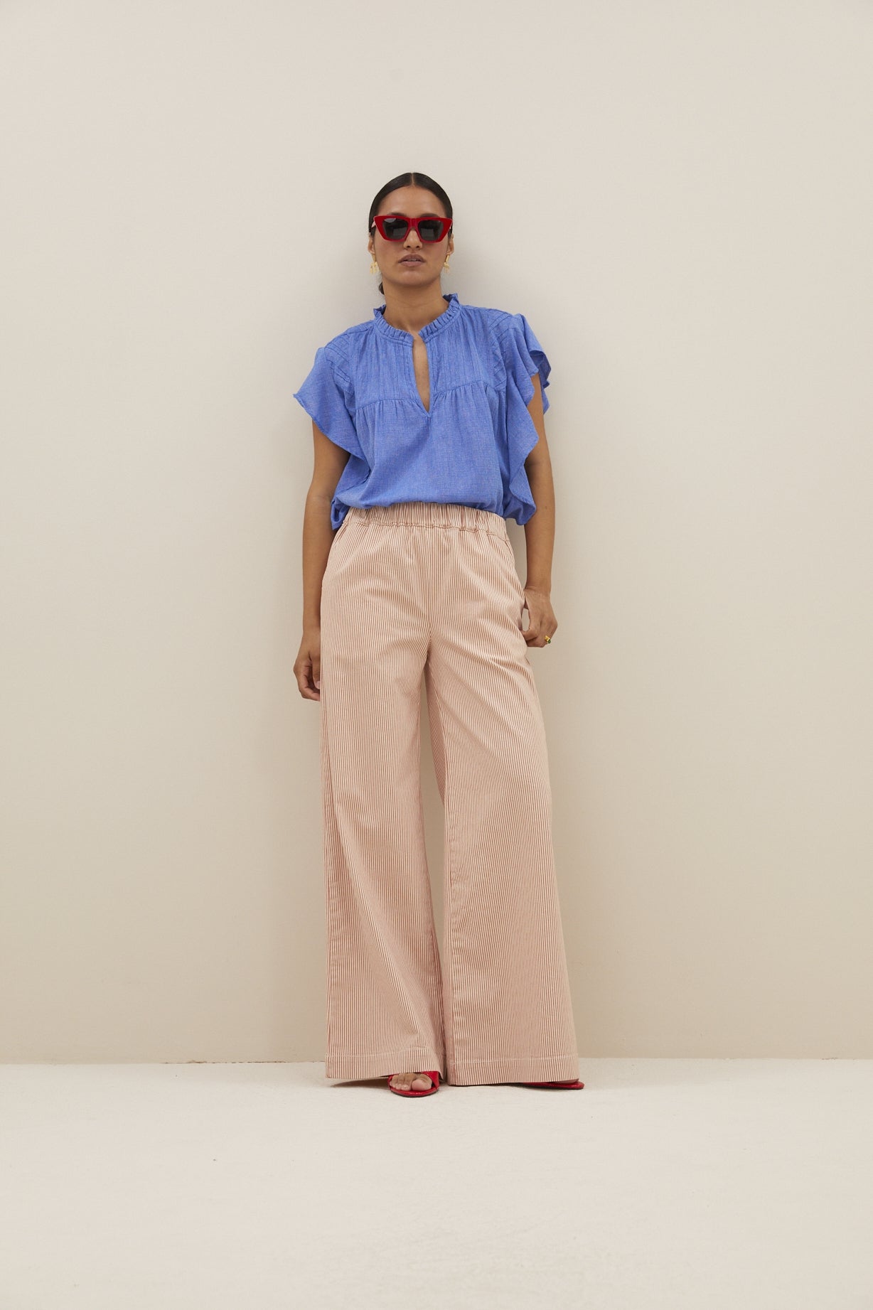 neal stripe pants | pink milky stripe