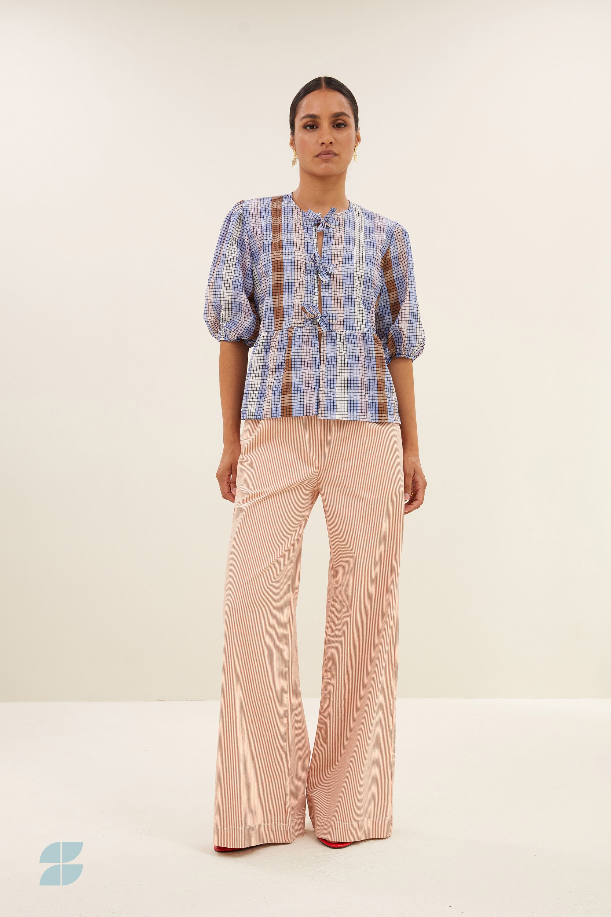 neal stripe pants | pink milky stripe