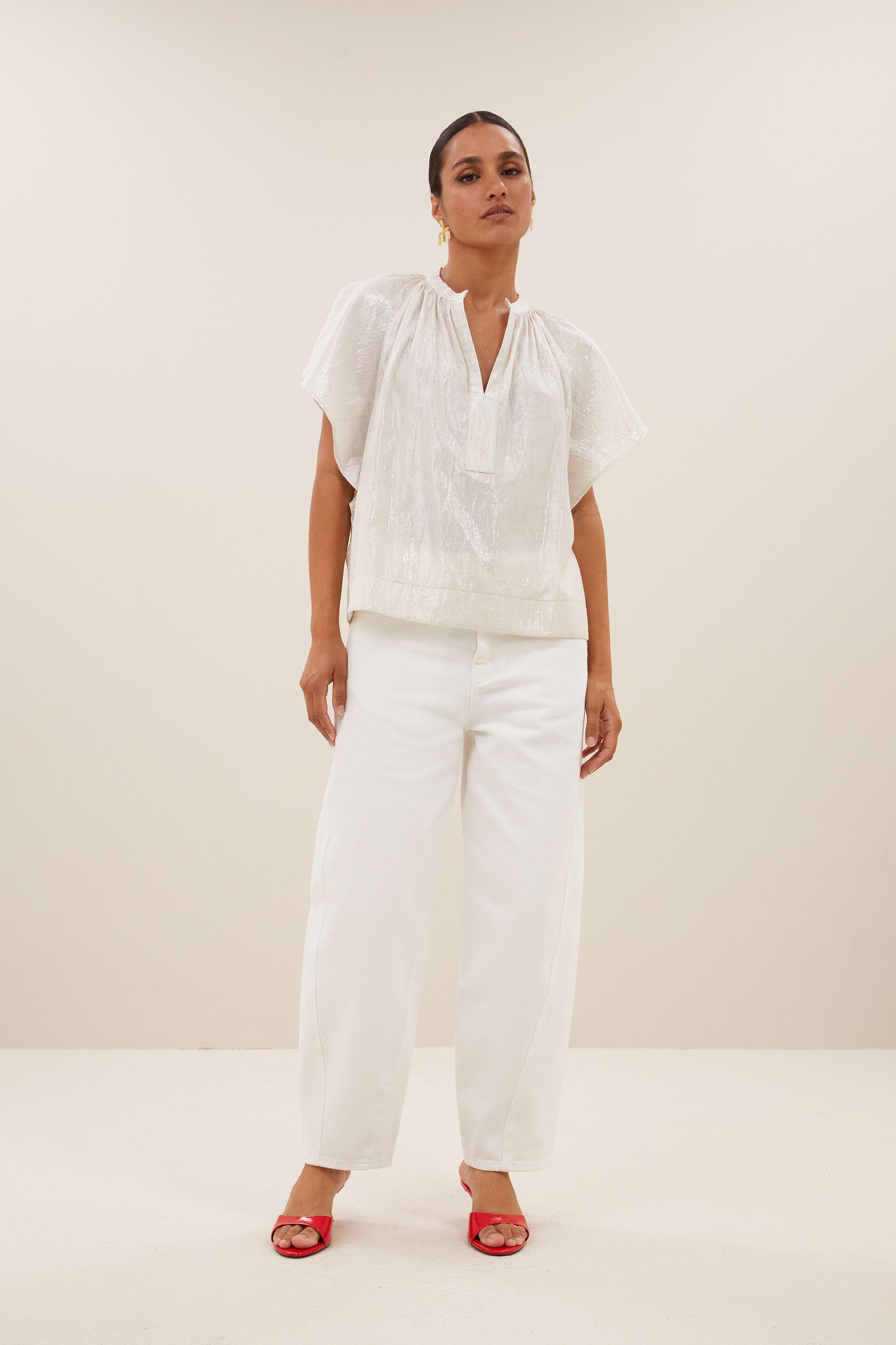 begum white pants | white