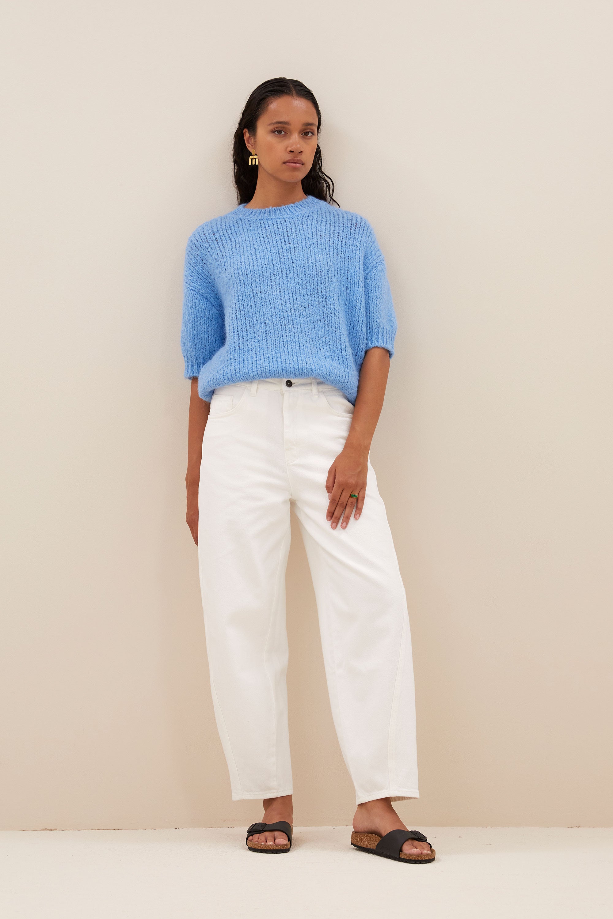 begum white pants | white