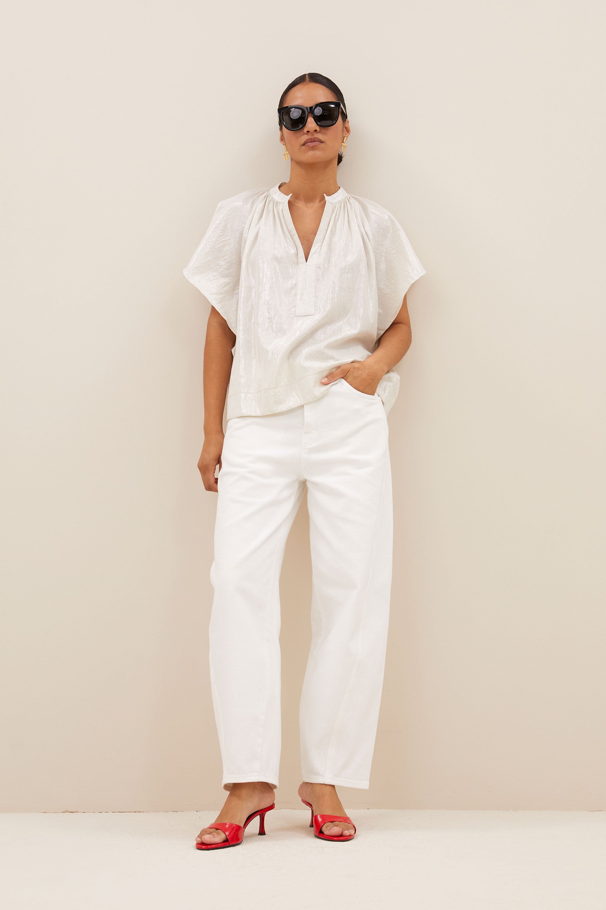 begum white pants | white