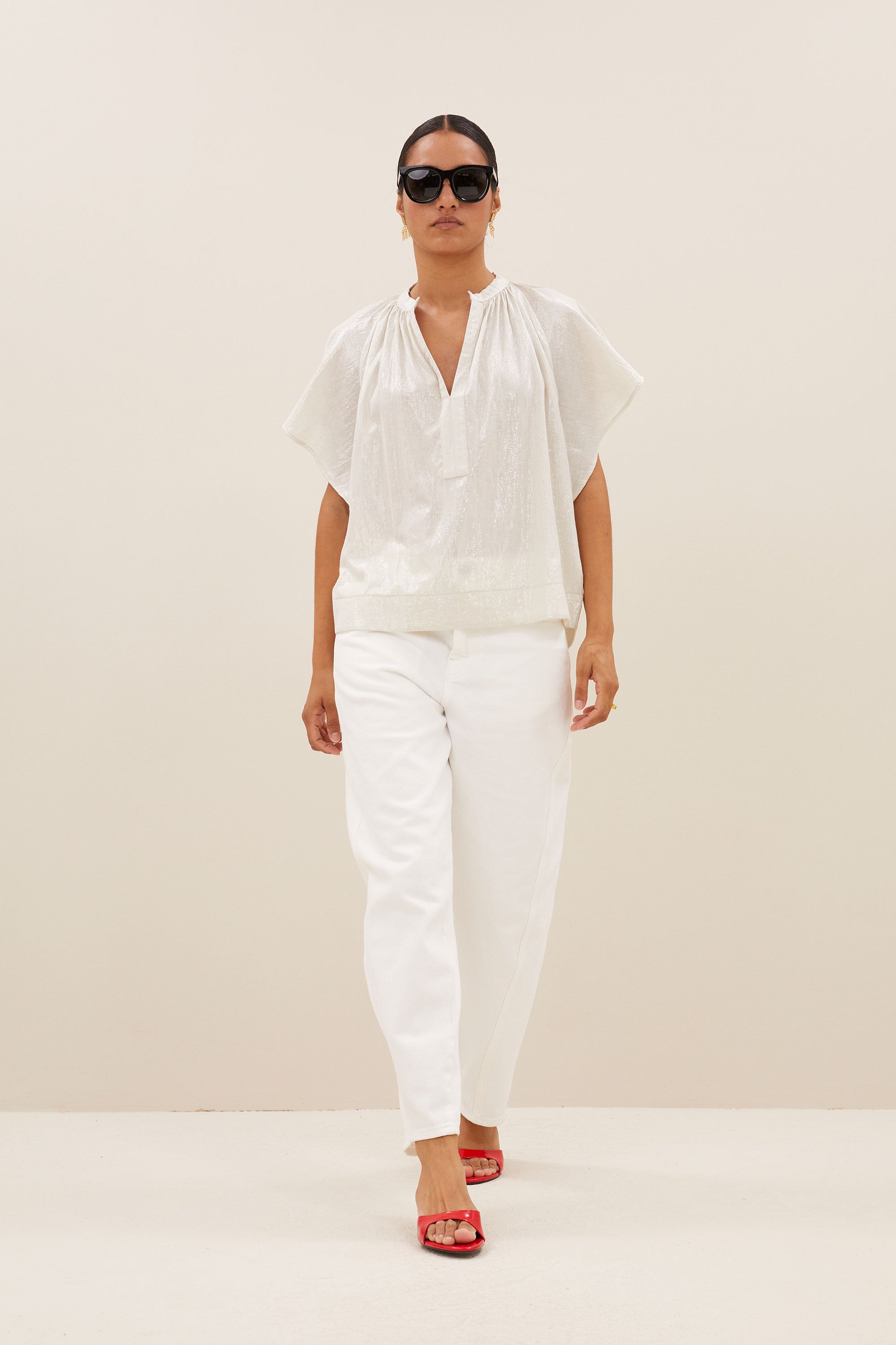 begum white pants | white