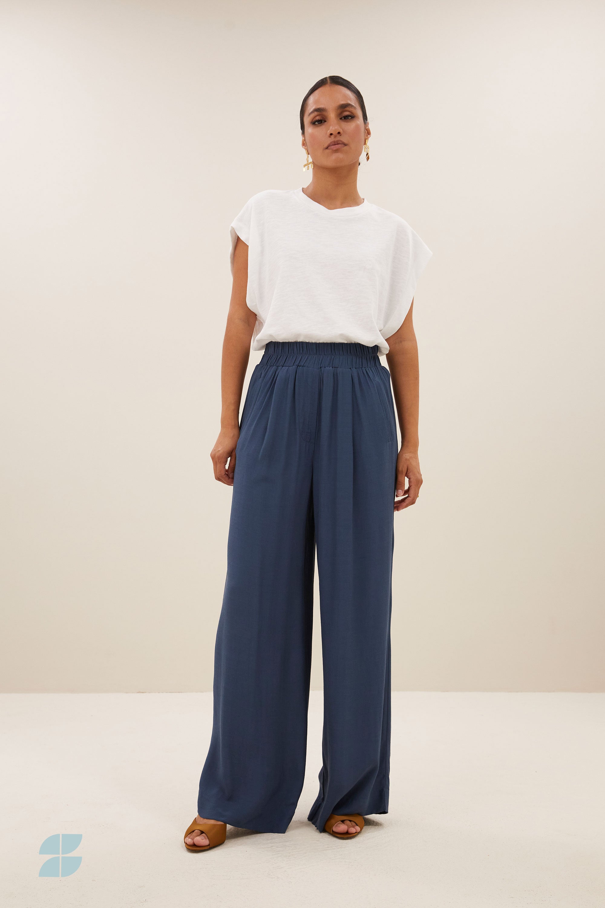 benji viscose pants | opal blue